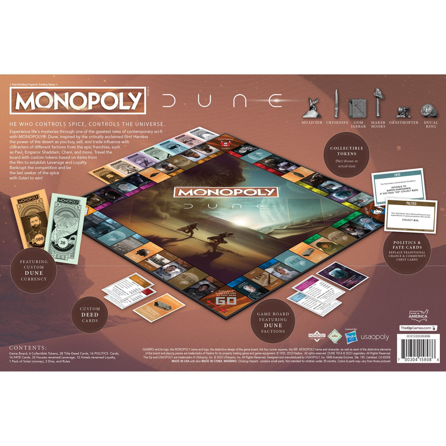 USAopoly MONOPOLY: Dune Board Game - Image 5