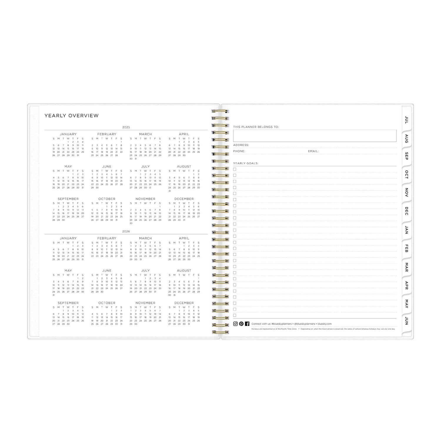 2025-2026 Blue Sky Weekly/Monthly Academic Planner, 8-1/2in x 11in, Multicolor Smoke Frosted, July 2025 To June 2026, 149046 - Image 6