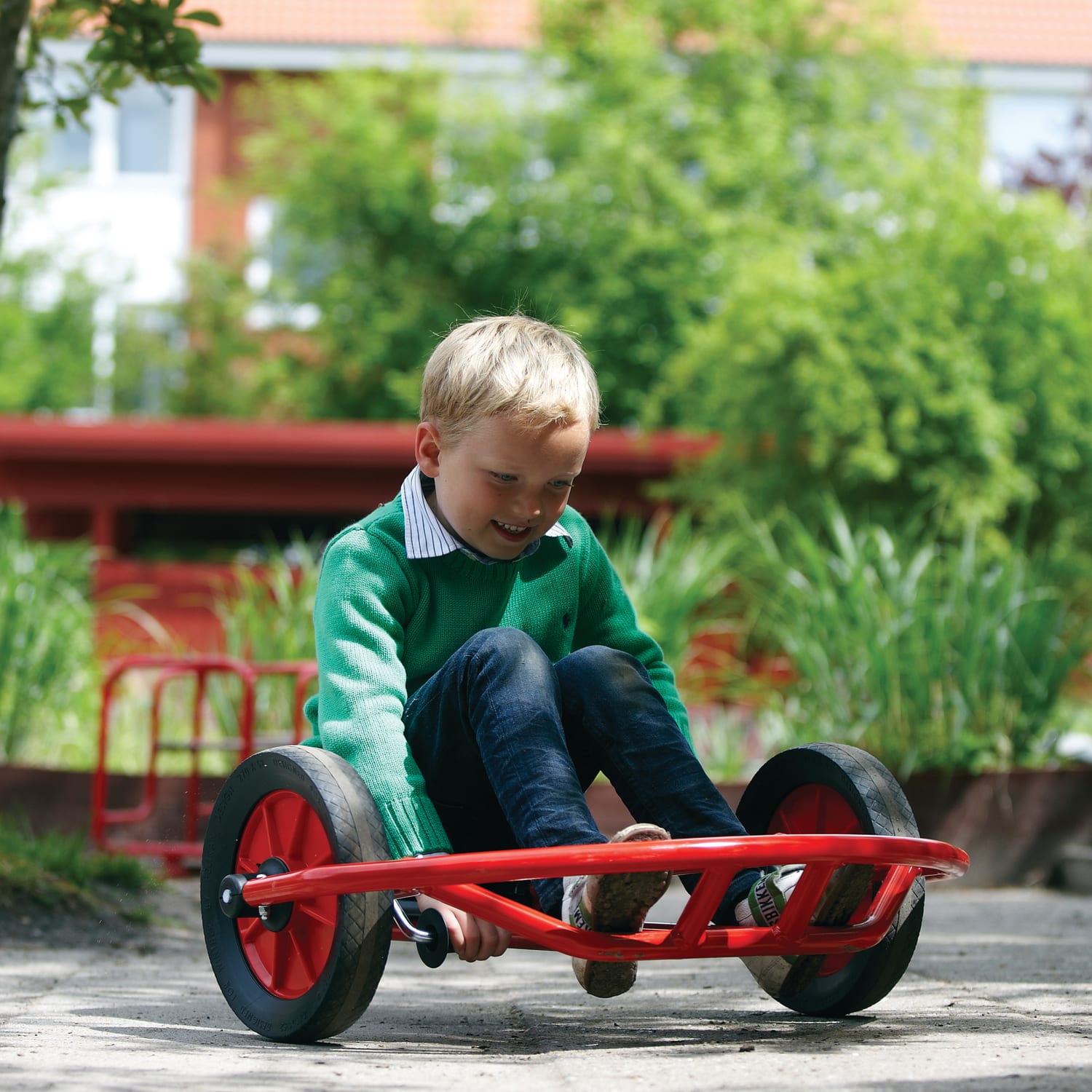 Winther Swingcart, Ages 3-8, 28 1/4inH x 11 5/16inW x 27 3/8inD, Red - Image 3