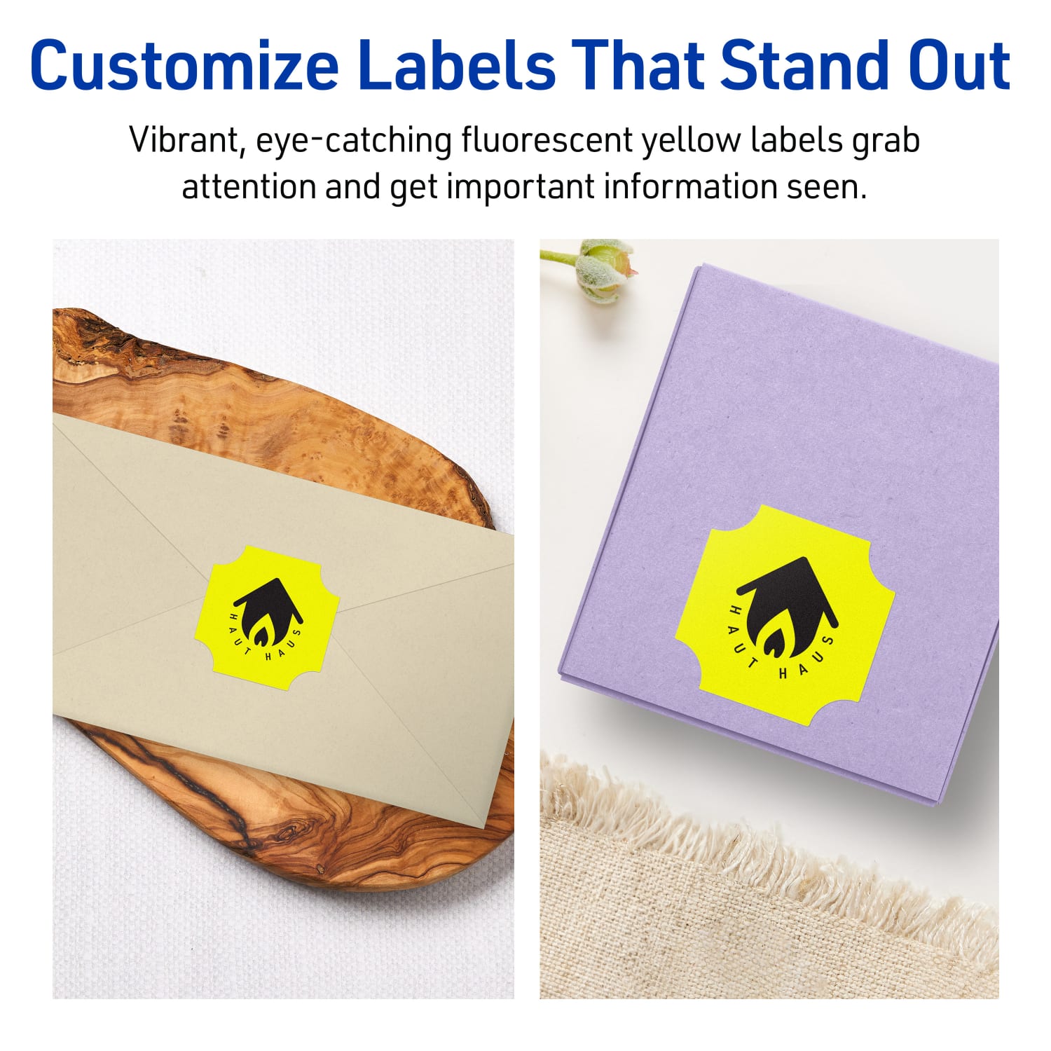Avery Print-To-The-Edge Labels With Sure Feed Technology, 94110-NYP80, Square Scalloped, 1-5/8in x 1-5/8in, Matte Neon Yellow, Pack of 1600 - Image 4