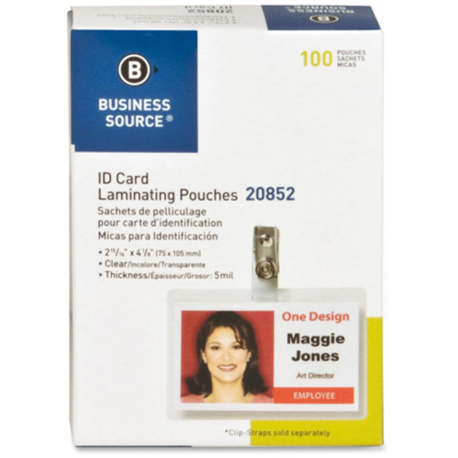 Business Source Government ID Laminating Pouches - Laminating Pouch/Sheet Size: 2.94inx 4.13inx5 mil Thickness -  - 20852 - Image 5