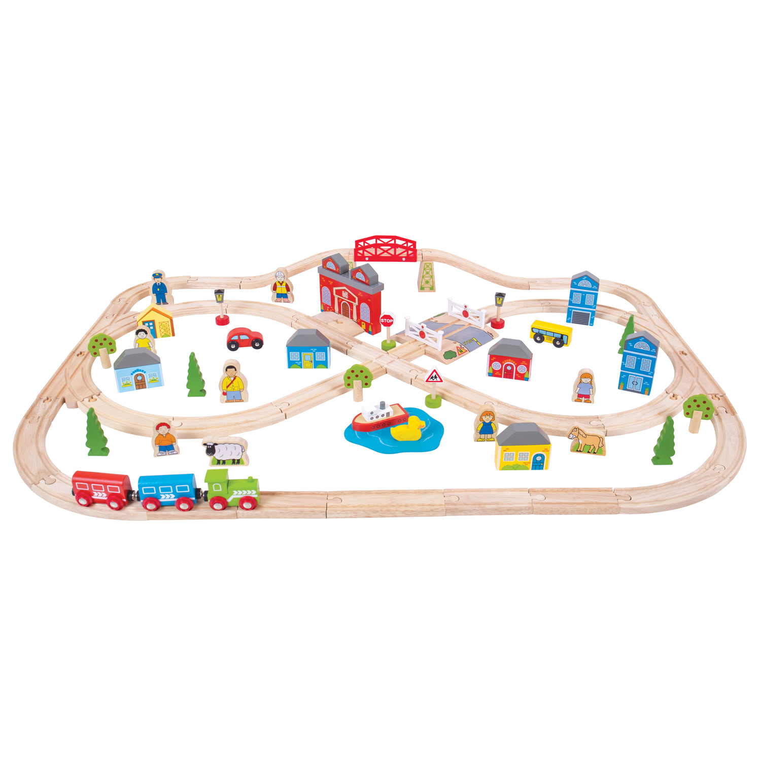 Bigjigs Toys Ltd. Rail Town & Country Train Set, Multicolor - Image 3