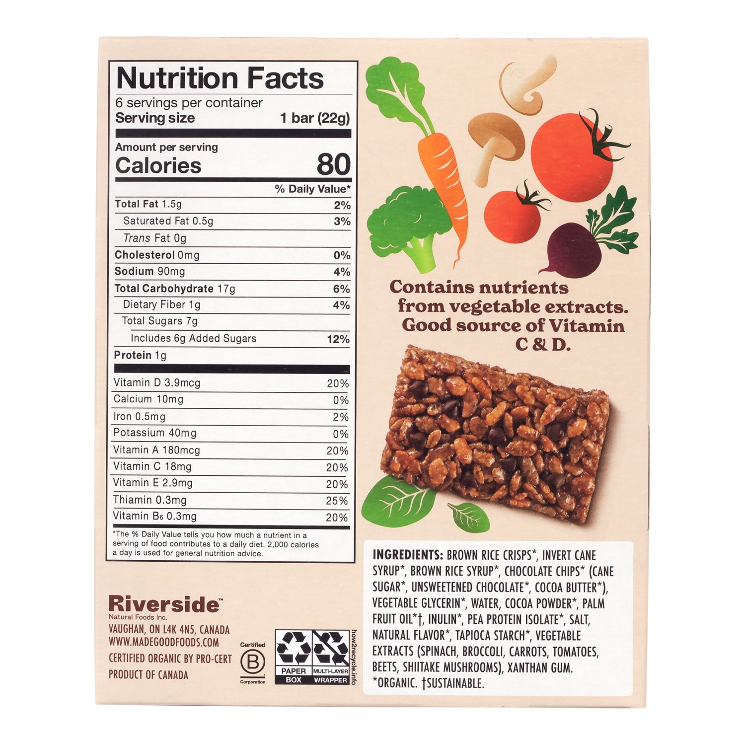 Madegood Chocolate Chip Crispy Squares, 0.78 Oz, 6 Bags Per Pack, Case Of 6 Packs - Image 6