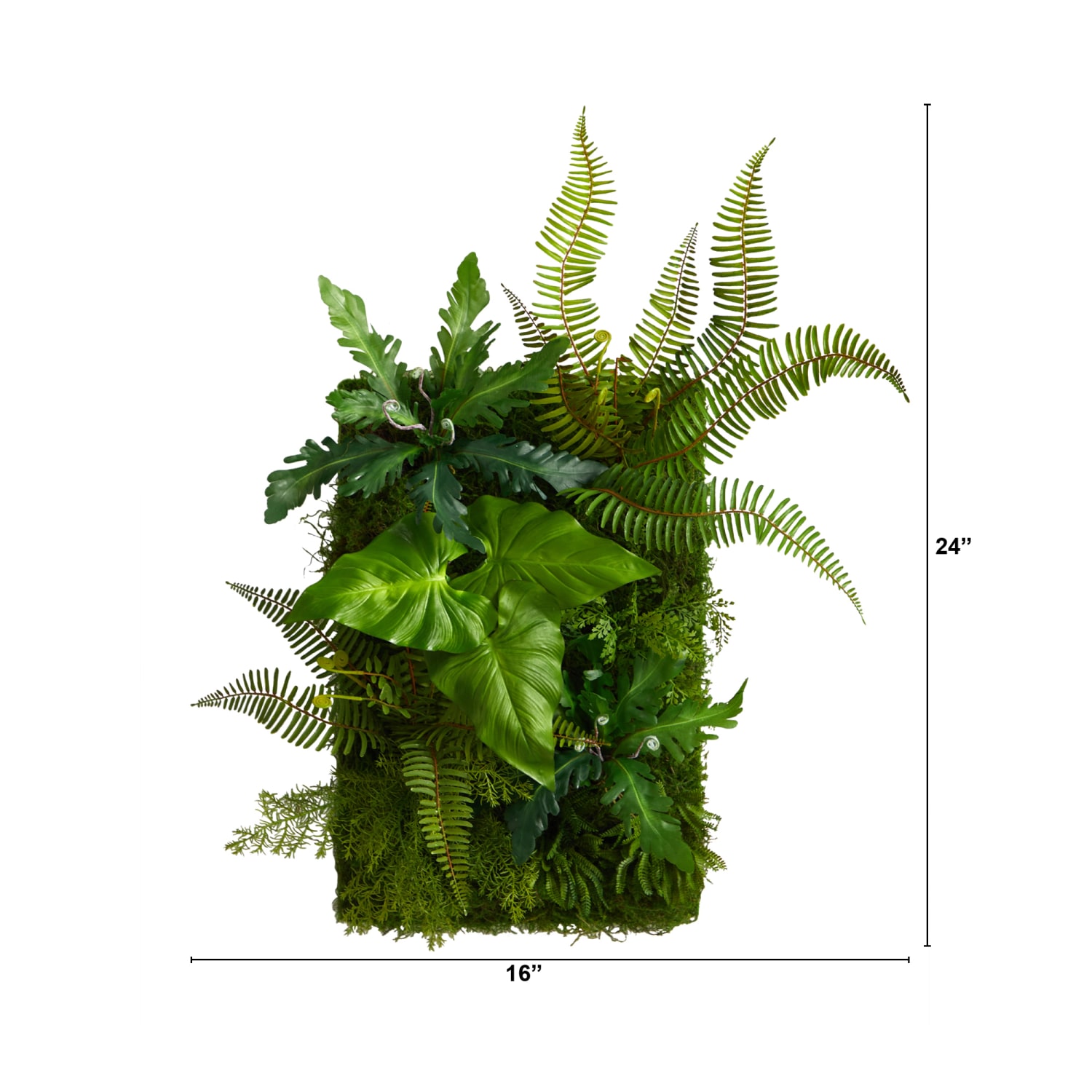 Nearly Natural Mixed Foliage Artificial Living Wall, 24inH x 16inW x 9inD, Green - Image 3