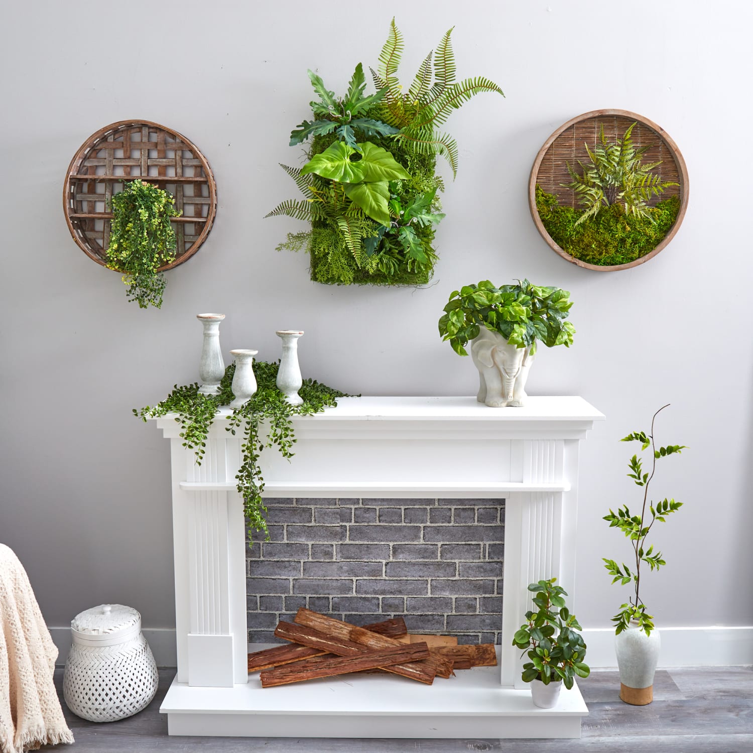Nearly Natural Mixed Foliage Artificial Living Wall, 24inH x 16inW x 9inD, Green - Image 5