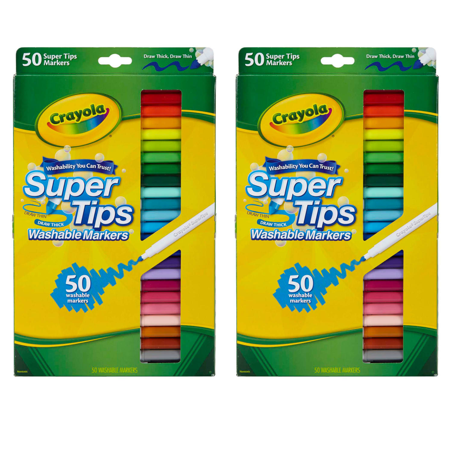 Crayola Super Tips Washable Markers, 50 Per Box, Set Of 2 Boxes