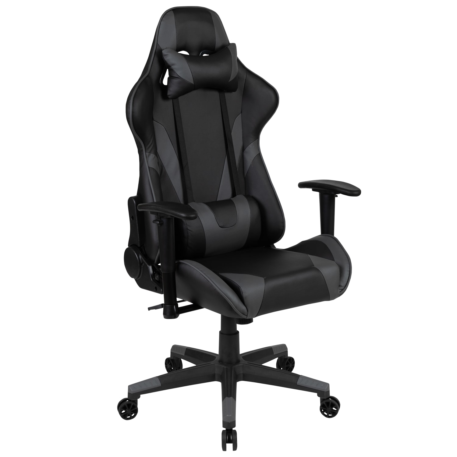 Flash Furniture X20 Ergonomic LeatherSoft High-Back Racing Gaming Chair, Gray - Image 3