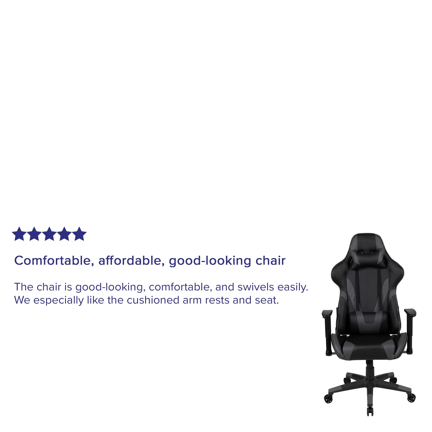 Flash Furniture X20 Ergonomic LeatherSoft High-Back Racing Gaming Chair, Gray - Image 5