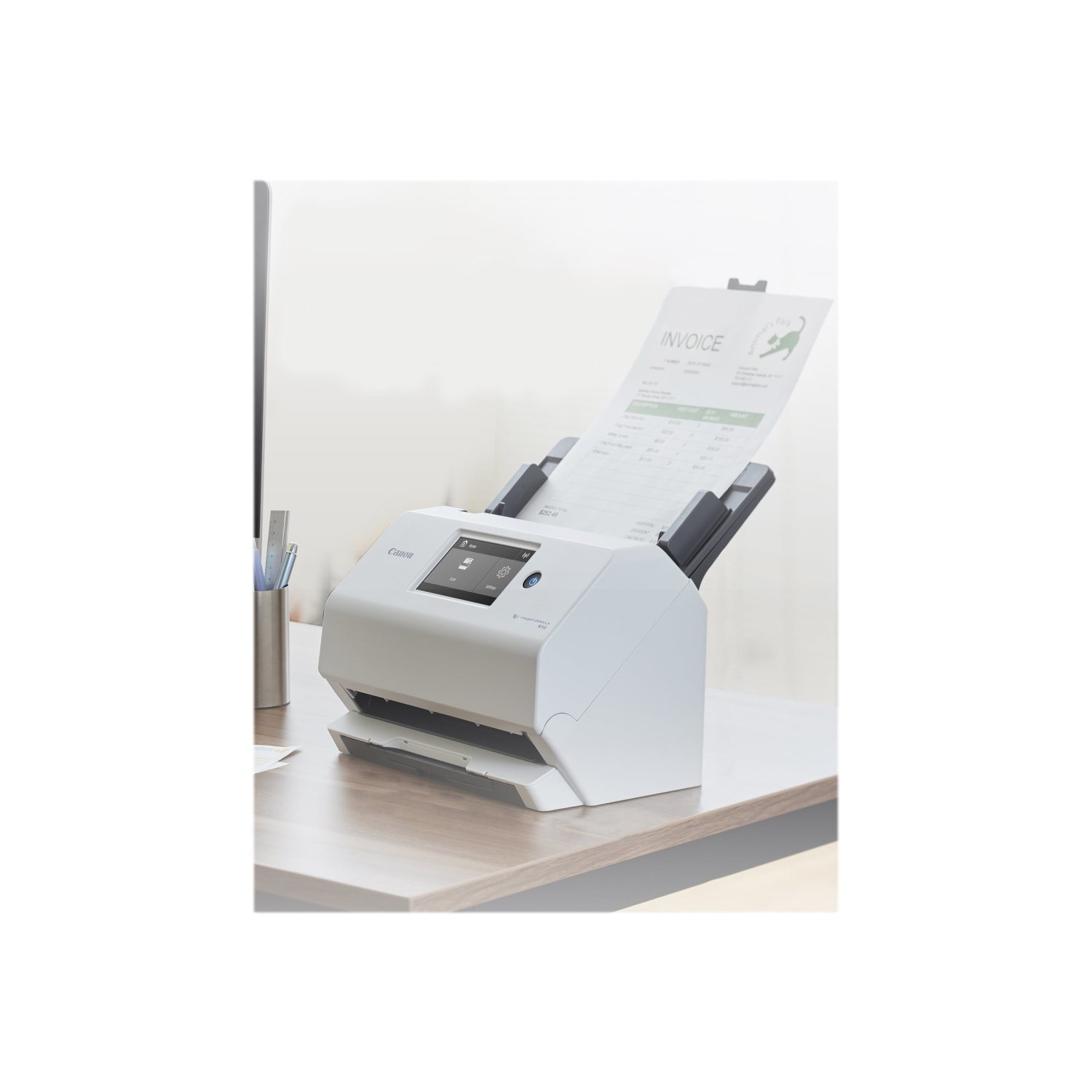 Canon imageFORMULA R50 Office - Document scanner - Contact Image Sensor (CIS) - Duplex - Legal - 600 dpi - up to 40 ppm (mono) / up to 40 ppm (color) - ADF (60 sheets) - up to 4000 scans per day - USB, Wi-Fi - Image 4