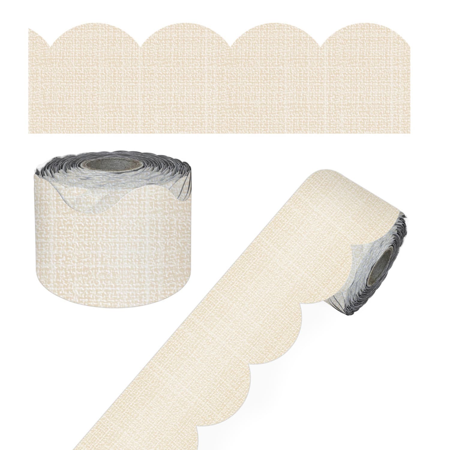 Carson Dellosa Education Rolled Scalloped Borders, Linen, 65ft Per Roll, Pack Of 3 Rolls - Image 4