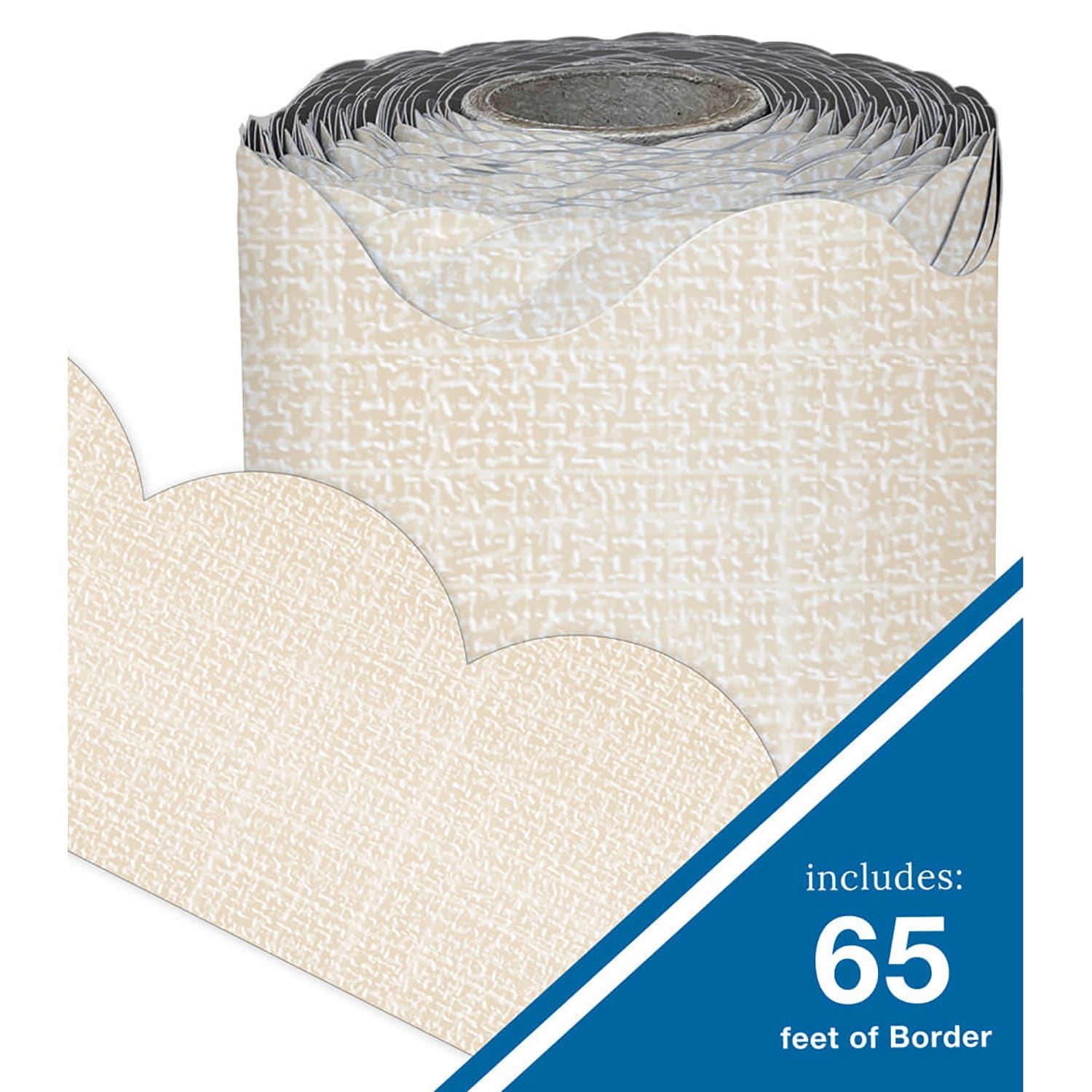 Carson Dellosa Education Rolled Scalloped Borders, Linen, 65ft Per Roll, Pack Of 3 Rolls - Image 5