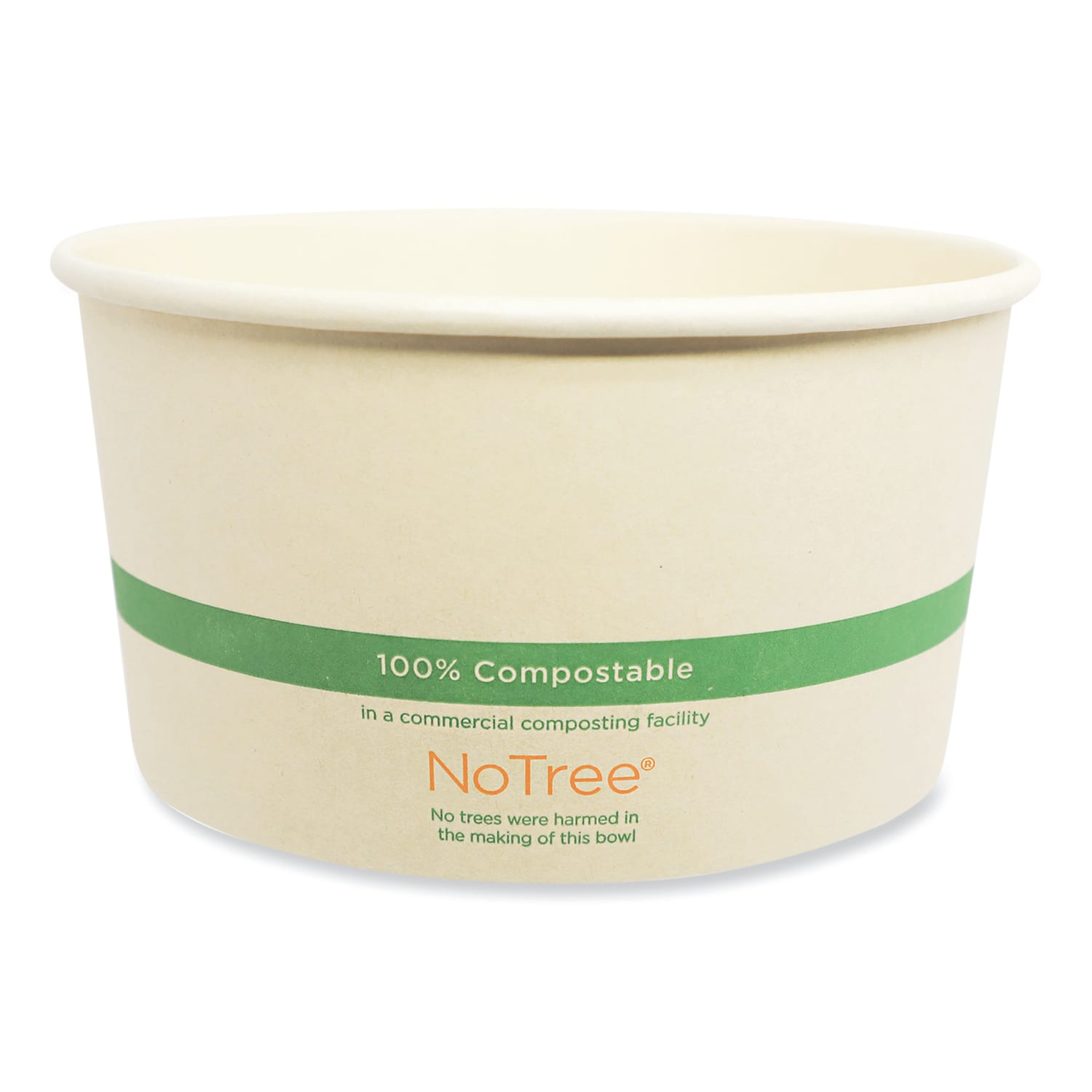 World Centric No Tree Wide Paper Bowls, 32 oz, 5.9in Diameter x 3.1in h, Natural, Sugarcane, 300/Carton