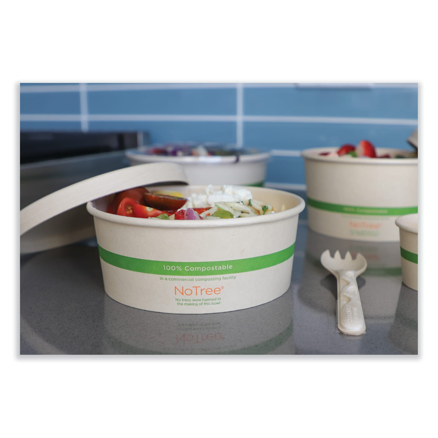 World Centric NoTree Wide Paper Bowls, 32 Oz, Natural, Carton Of 300 Bowls - Image 4