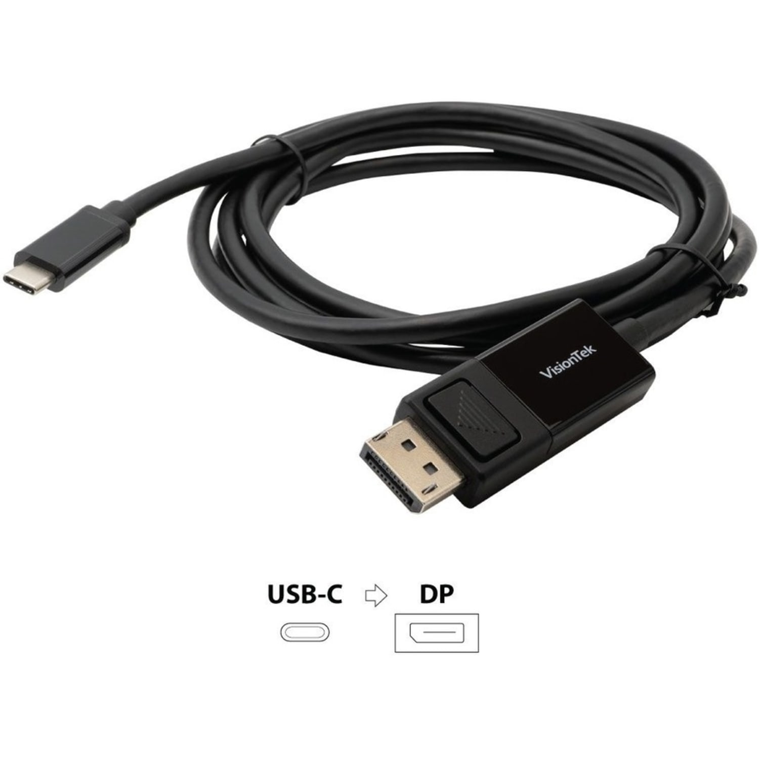 VisionTek USB-C to DisplayPort 1.4 2M Cable (M/M), 6.6 Ft - Image 4