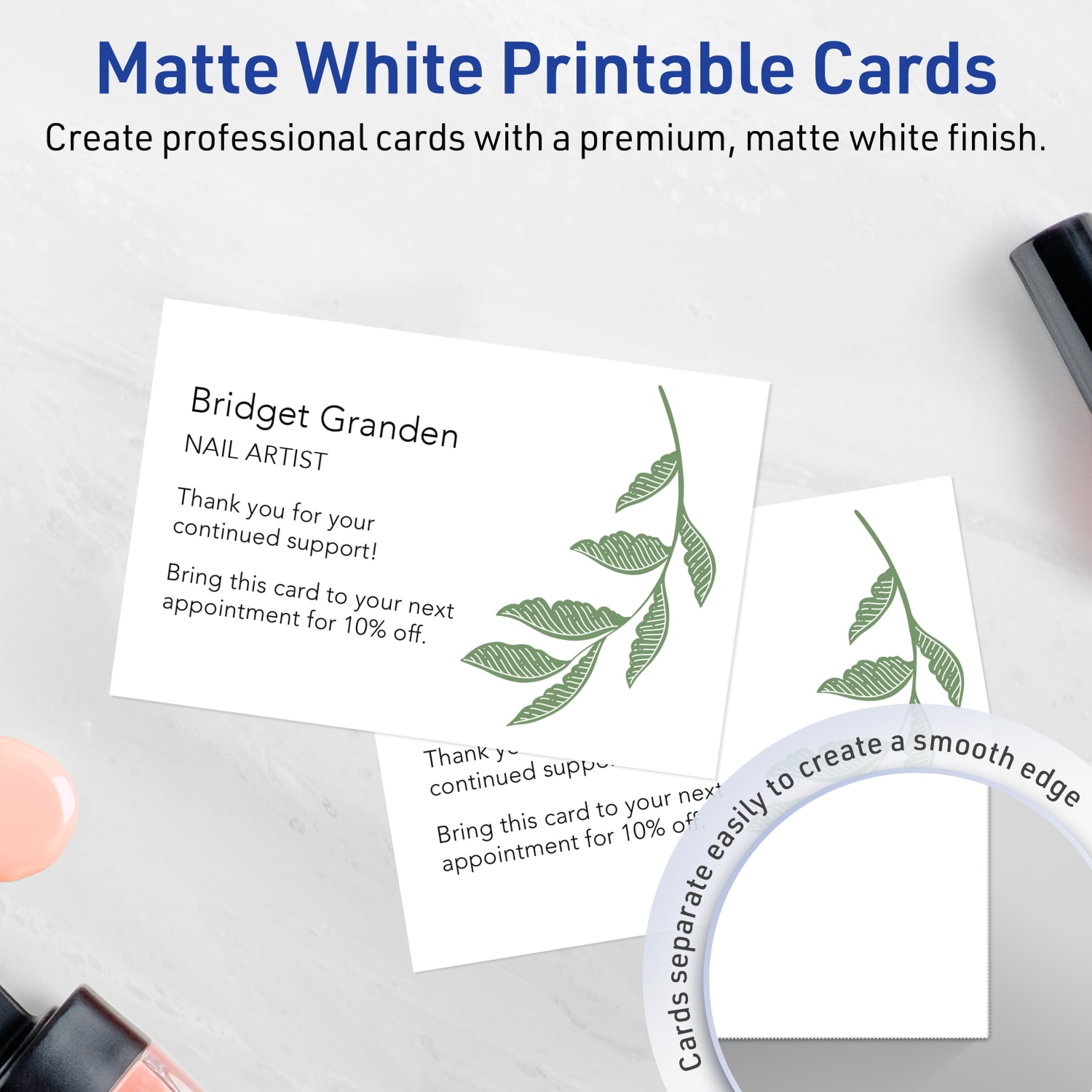 Avery Printable Invitation Cards With Sure Feed Technology, 5in x 7in Rectangle, Matte White, Pack Of 100 - Image 3