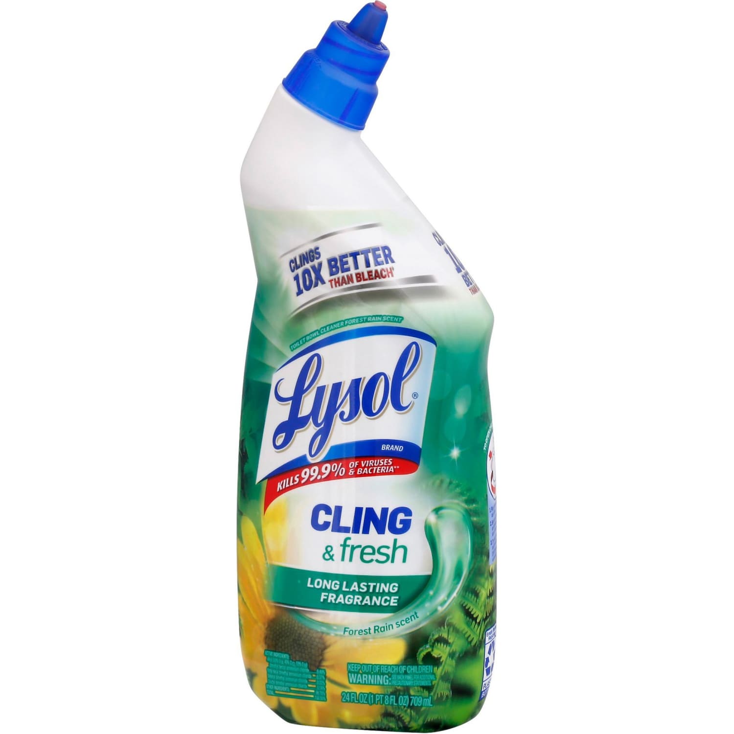 Lysol Toilet Bowl Cleaner - 24 oz (1.50 lb) - Forest Rain Scent - Disinfectant - Blue Squeeze Bottle - 1 Each - Image 3