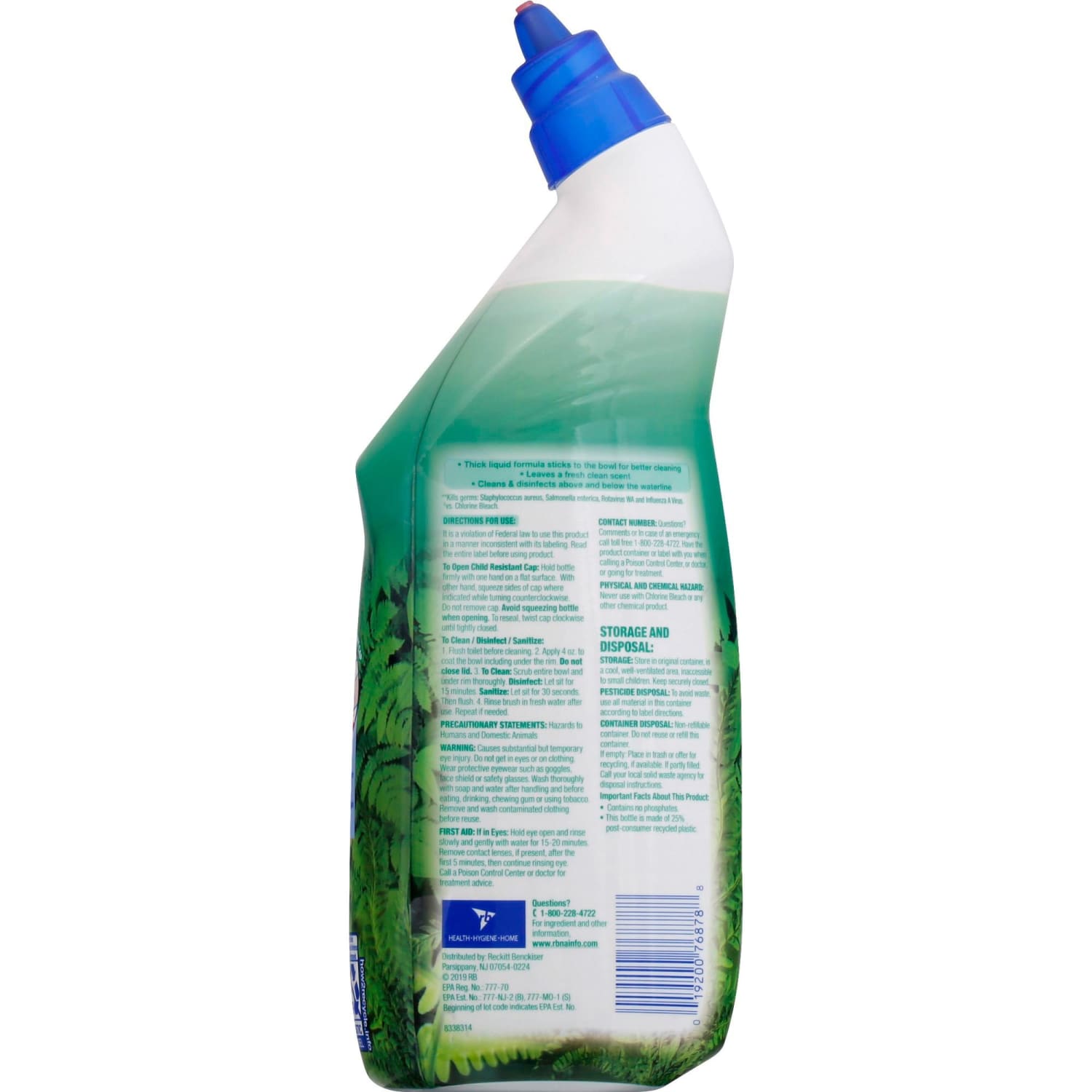 Lysol Toilet Bowl Cleaner - 24 oz (1.50 lb) - Forest Rain Scent - Disinfectant - Blue Squeeze Bottle - 1 Each - Image 5