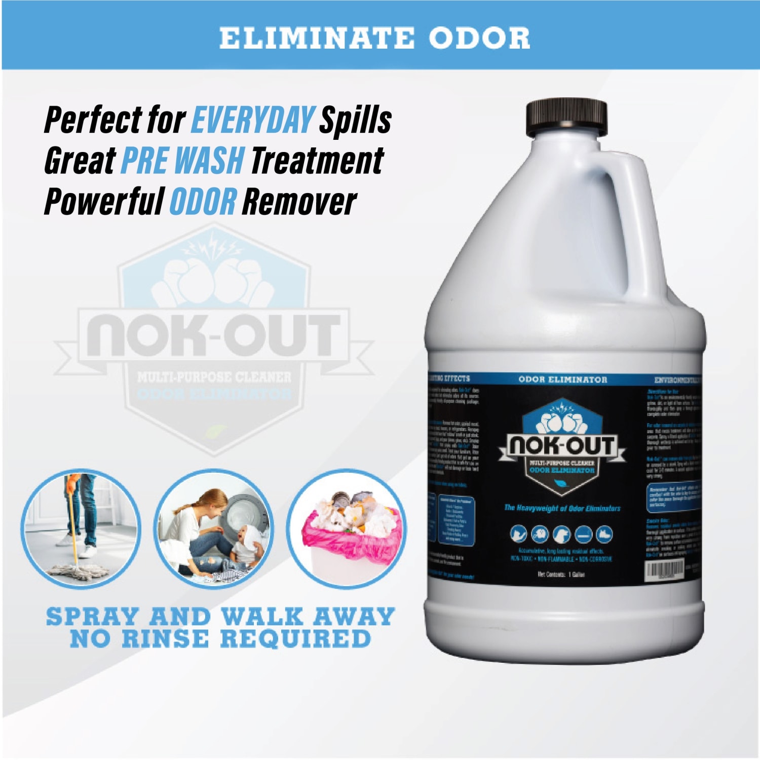 NOK OUT Odor Remover And Disinfectant, Pet Deodorizer And Cleaner, 1 Gallon - Image 4
