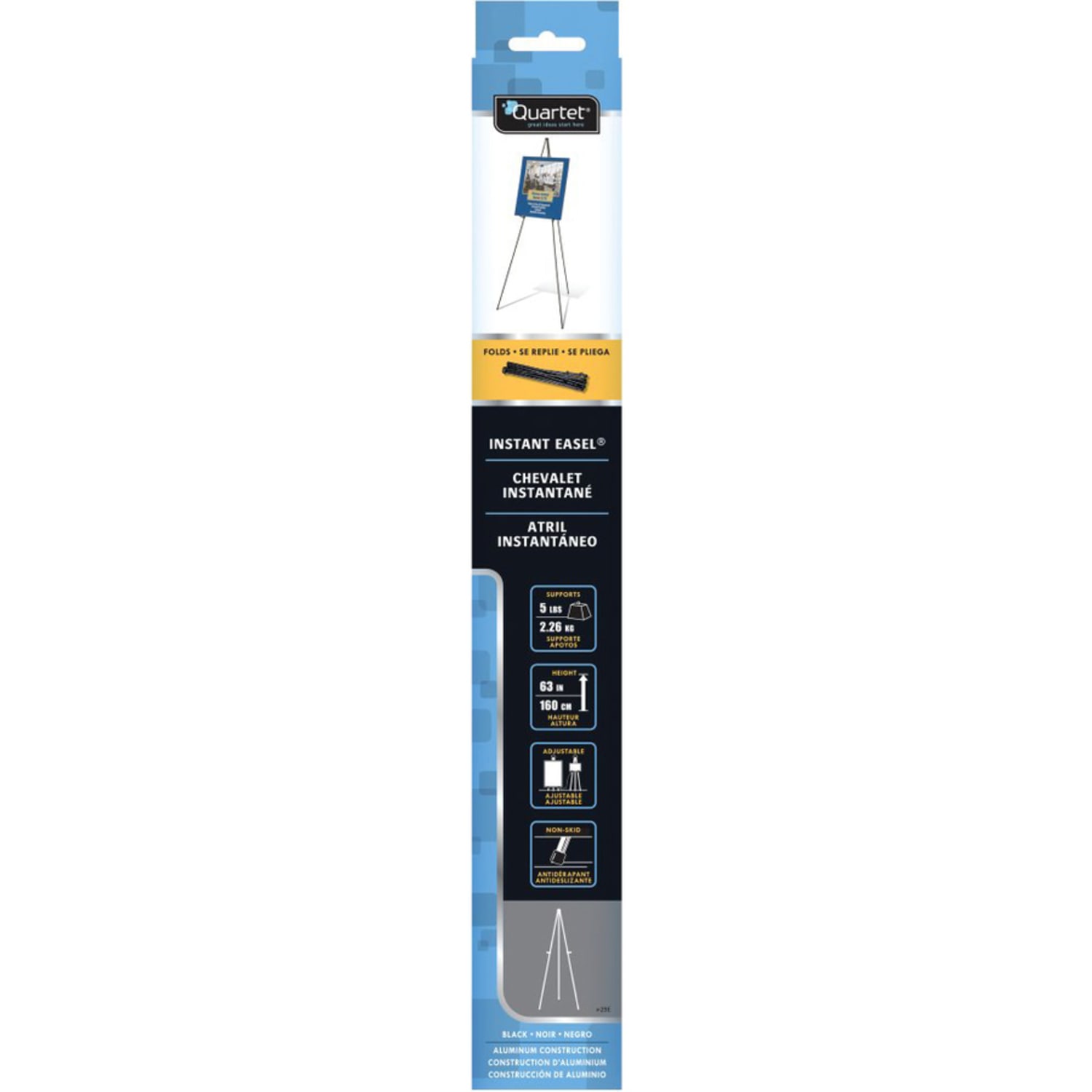 Quartet Instant Full Size Instant Easel, 62.38in Maximum Height, Steel, Black - Image 5