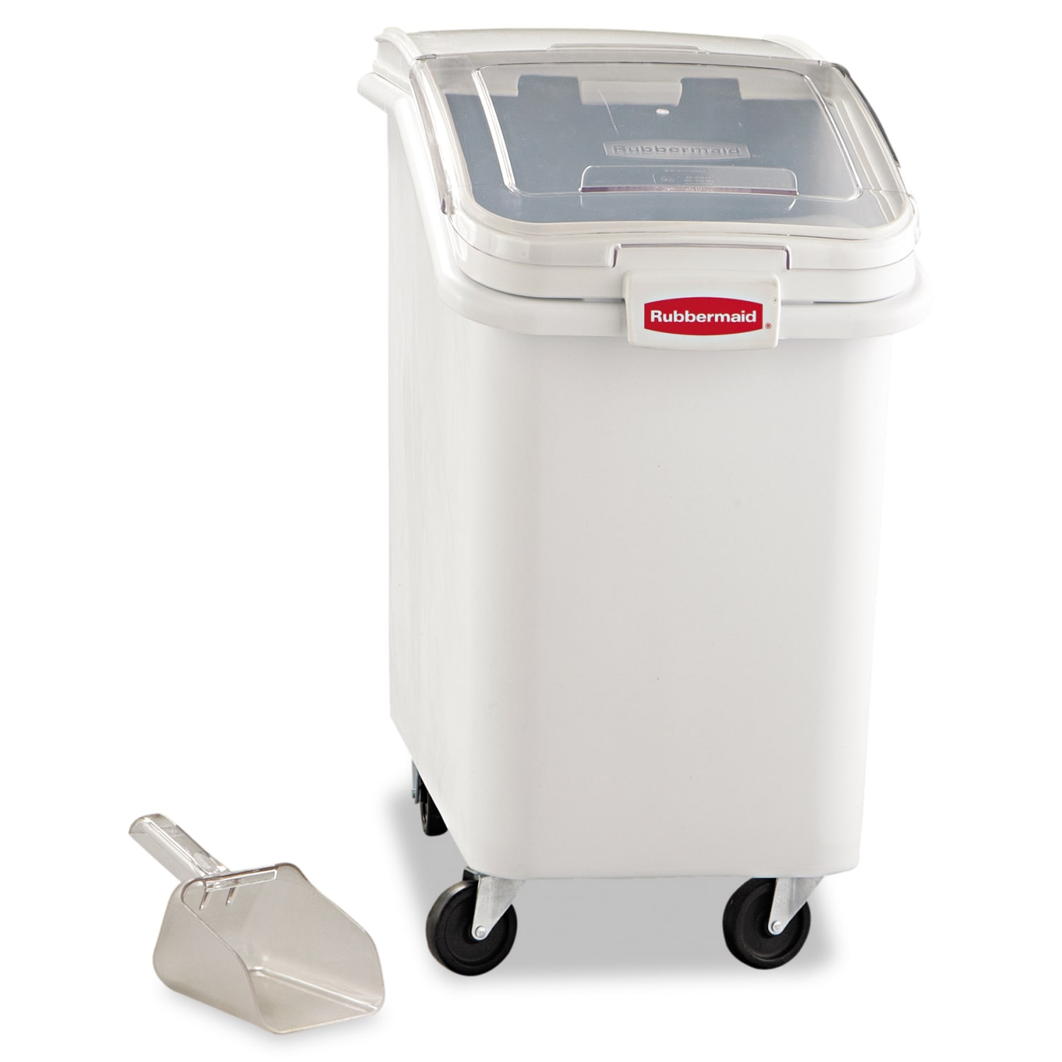 Rubbermaid Commercial ProSave Mobile Ingredient Bin, 104.72 Quarts, 28inH x 15 1/2inW x 29 1/2inD, White/Clear - Image 3