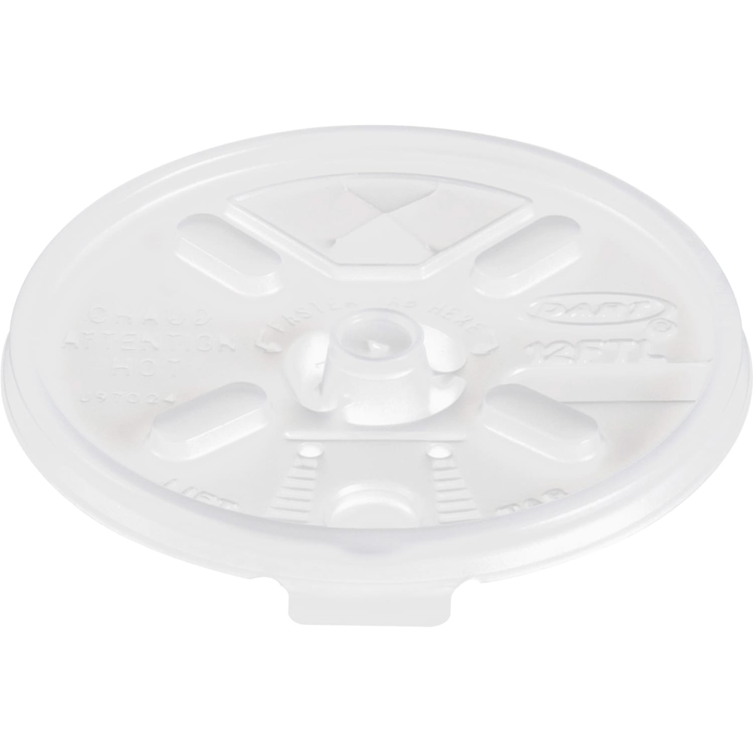 Dart Lift-n-Lock Lid With Straw Slot  For 12 Oz Foam Cups , Translucent, Box Of 1,000 - Image 3