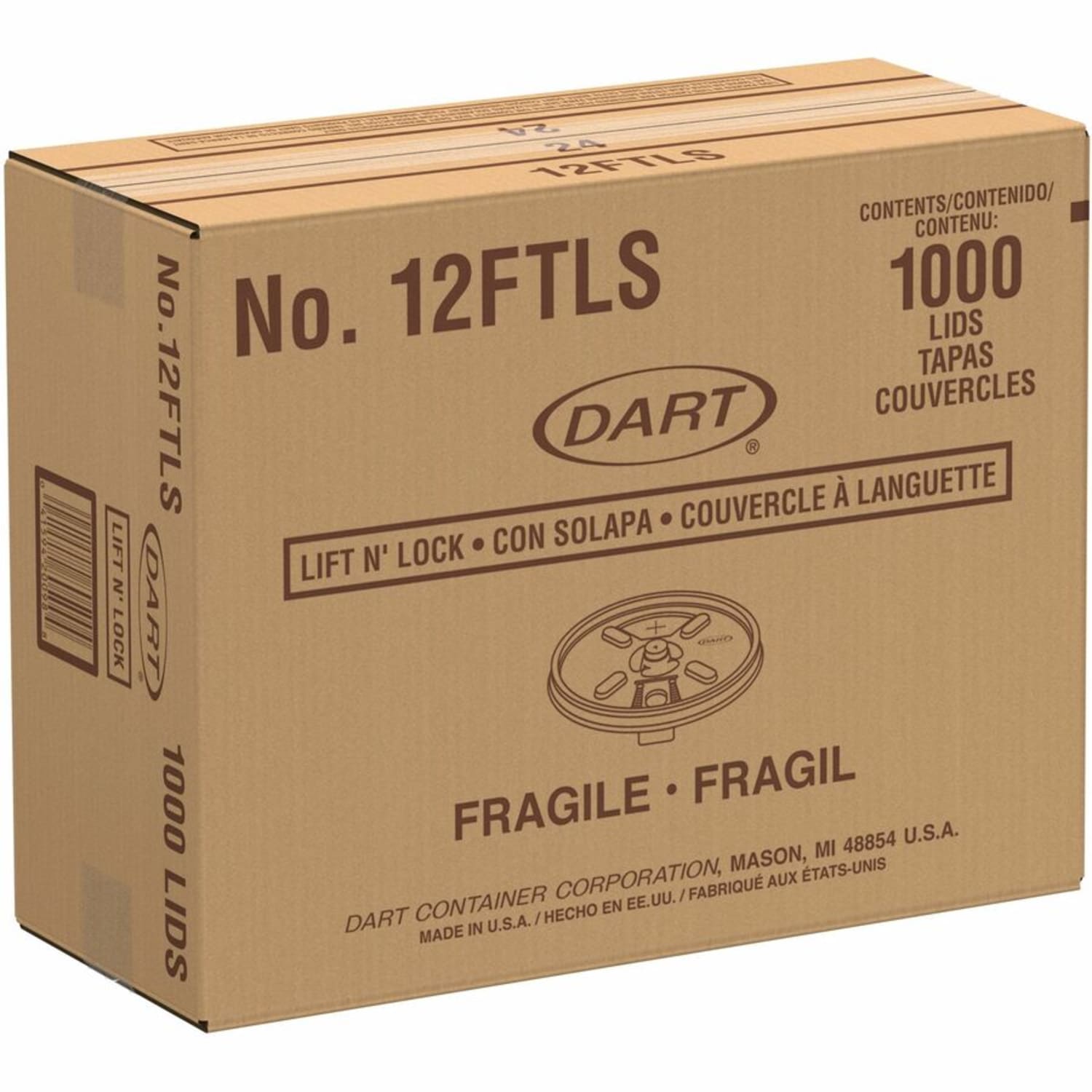 Dart Lift-n-Lock Lid With Straw Slot  For 12 Oz Foam Cups , Translucent, Box Of 1,000 - Image 4