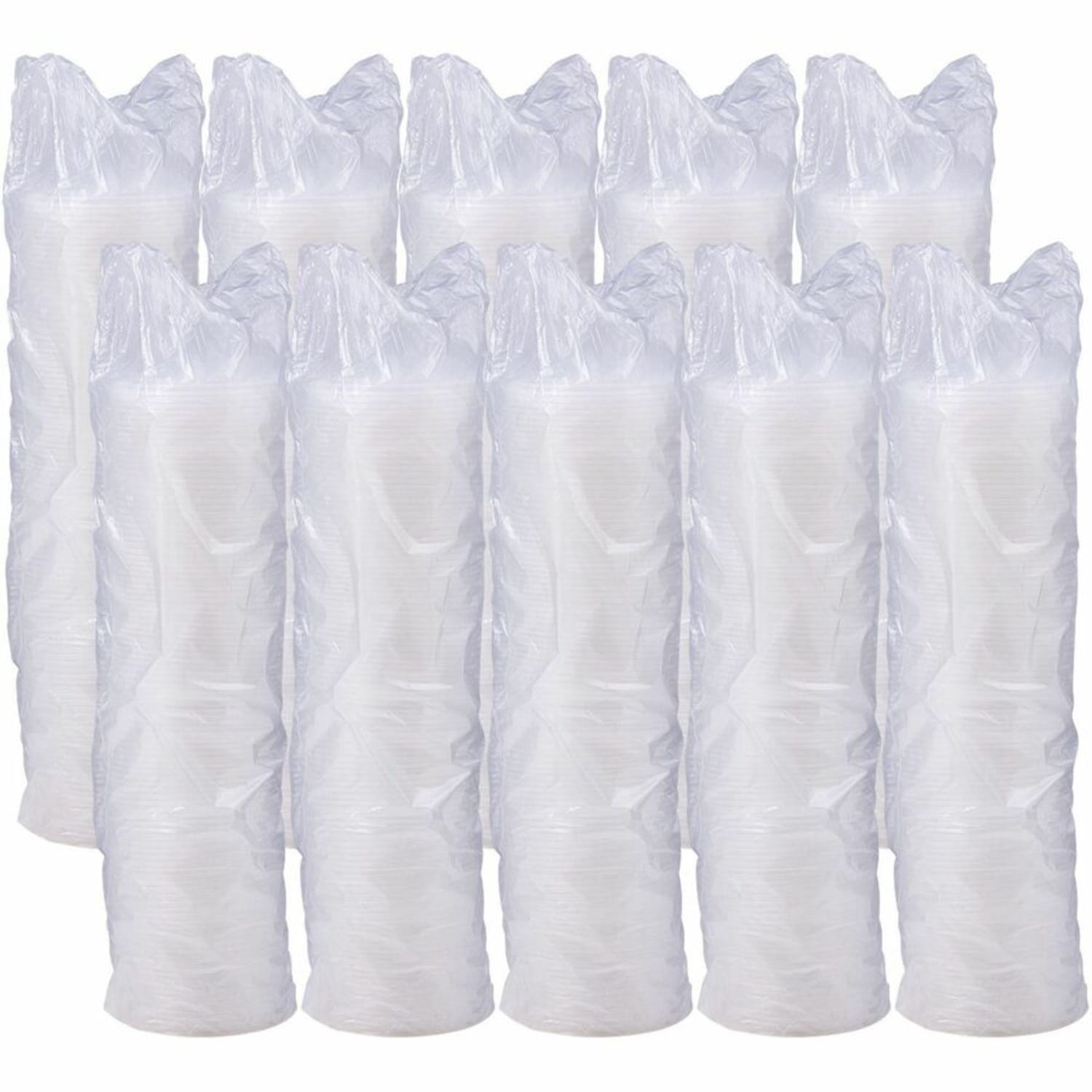 Dart Lift-n-Lock Lid With Straw Slot  For 12 Oz Foam Cups , Translucent, Box Of 1,000 - Image 5
