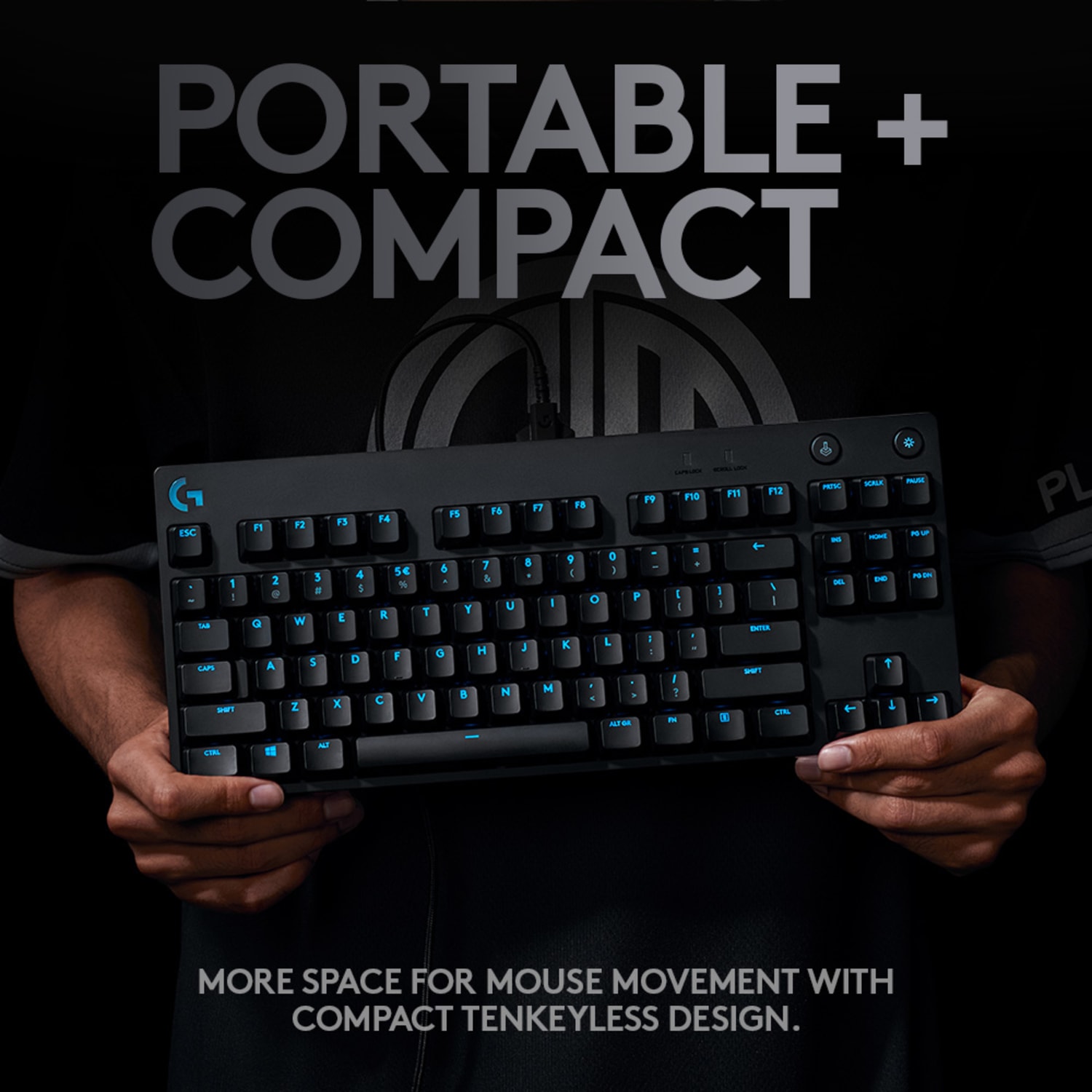 Logitech G Pro TKL Mechanical Wired Gaming Keyboard GX Blue Clicky Switch and LIGHTSYNC RGB Backlit Keys, Black - Image 5