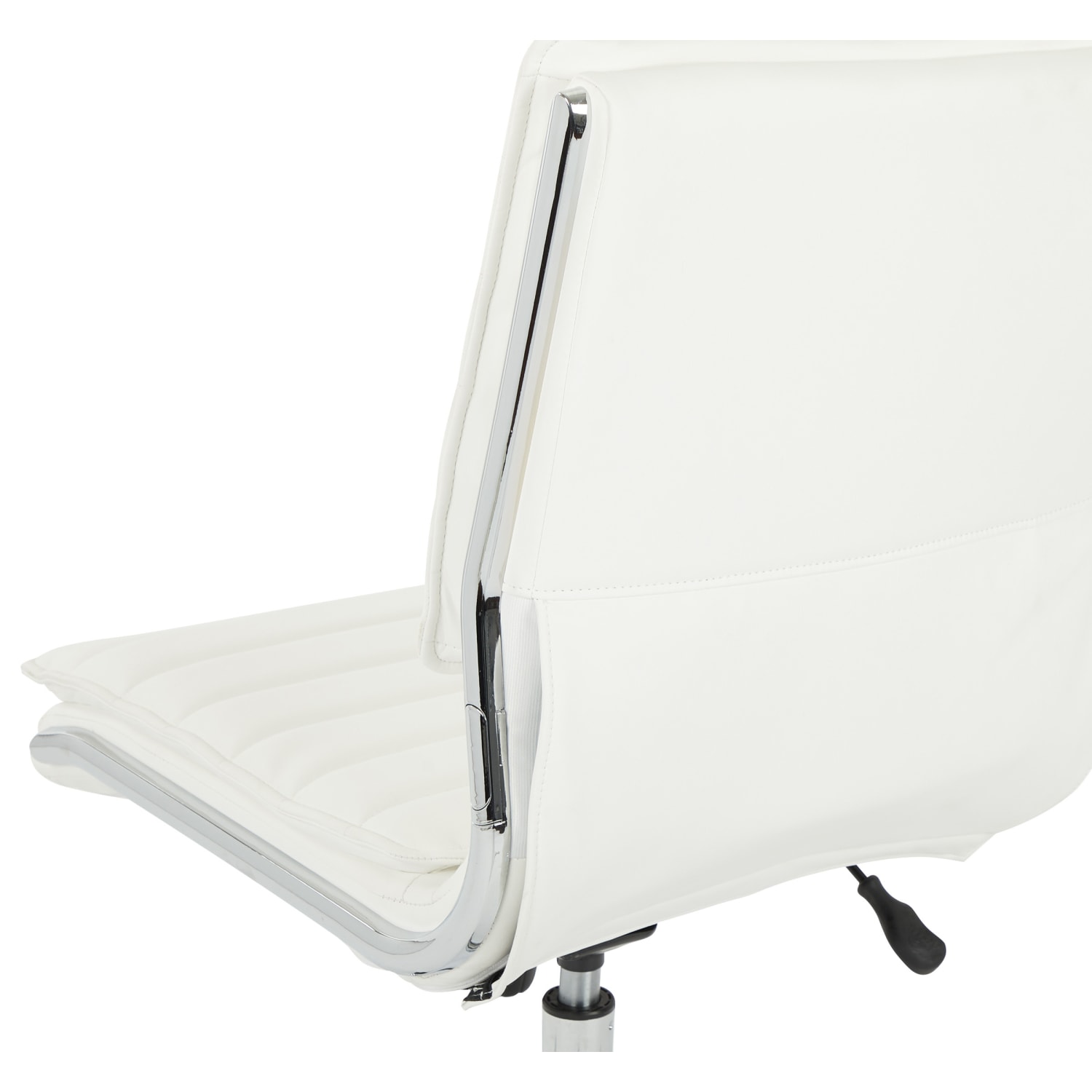 Office Star Pro Line II SPX Armless Bonded Leather Mid Back Chair WhiteChrome PopularChairscom