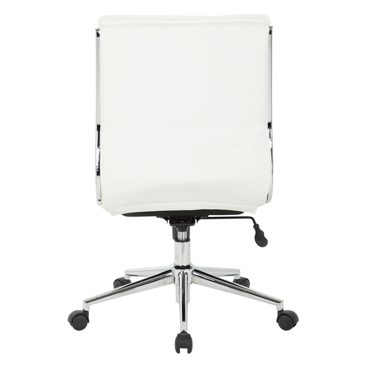 Office Star Pro Line II SPX Armless Bonded Leather Mid Back Chair WhiteChrome PopularChairscom