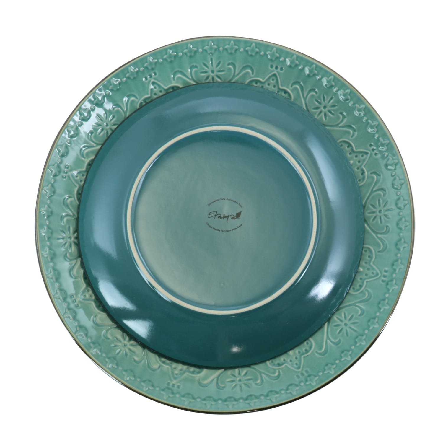 Elama 16-Piece Stoneware Dinnerware Set, Sea Foam Mozaic - Image 6