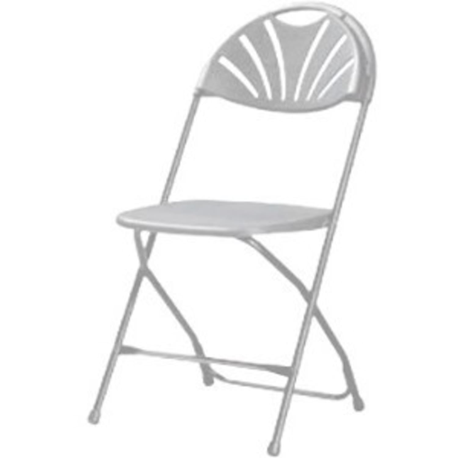 Dorel Zown Premium Fan Back Folding Chair - White Seat Color - White Back Color - Polyethylene Back Material - CSC60542WHT8E - Image 4