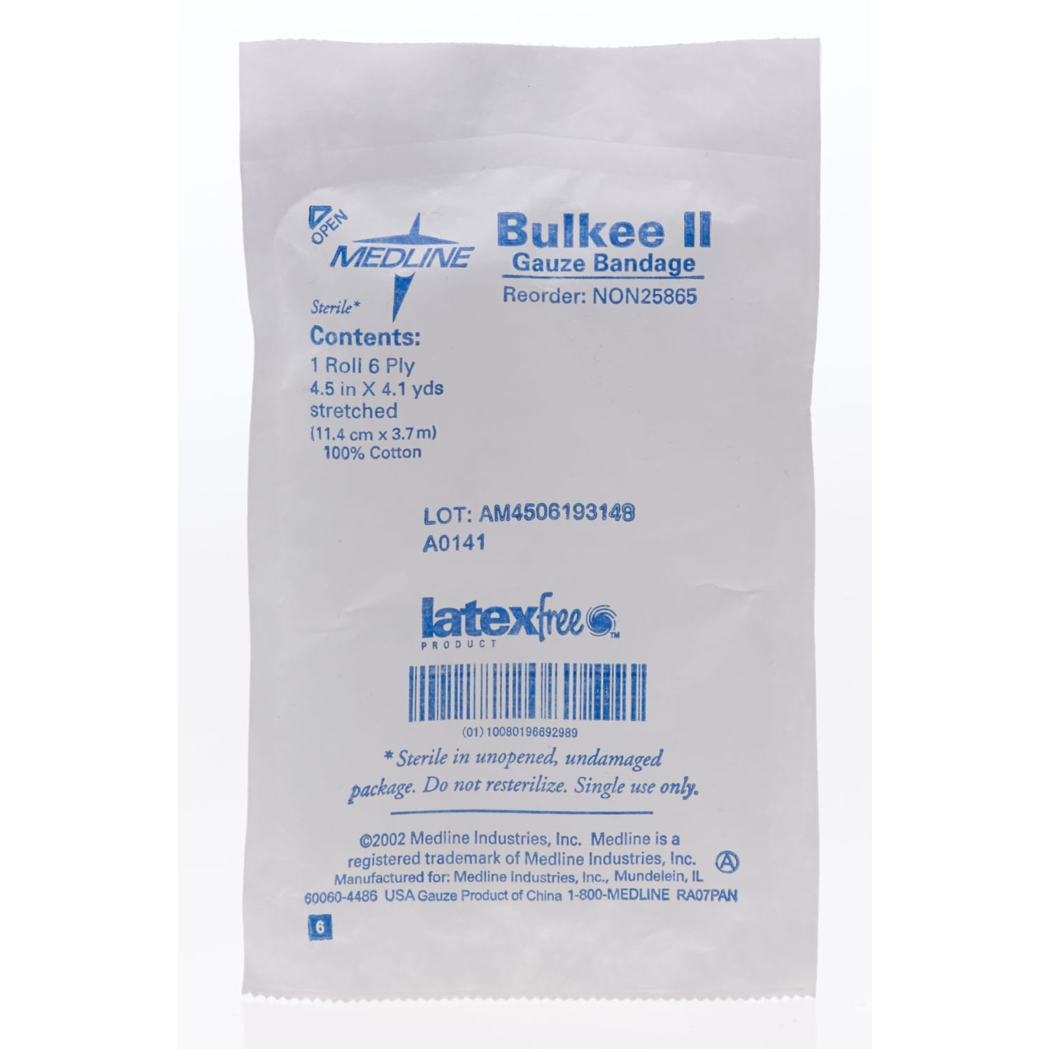 Medline Bulkee II Sterile Cotton Gauze Bandages, 4 1/2in x 4 1/8 Yd., White, Pack Of 100 - Image 3