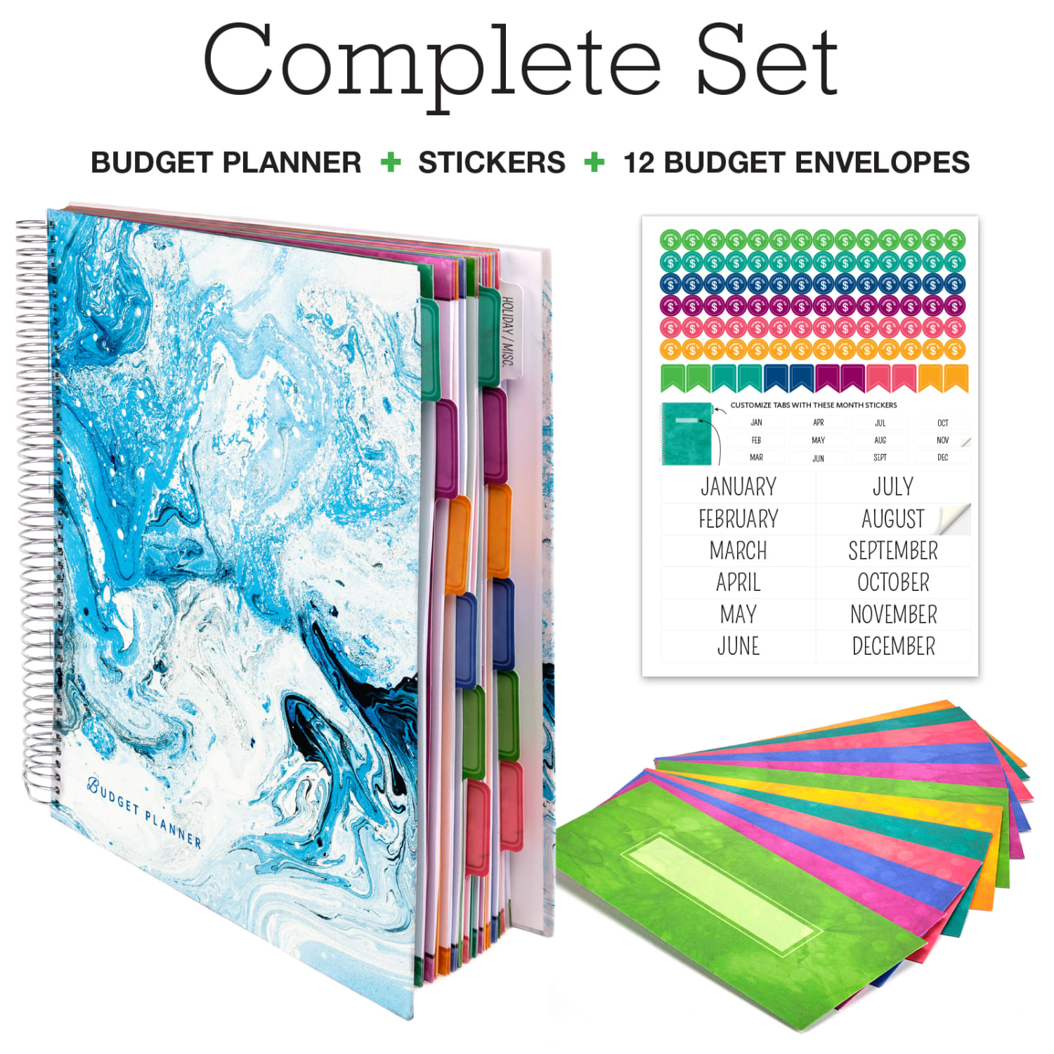 Global Printed Products Budget Planner & Monthly Bill Organizer, 8-1/2in x 11in, Blue Marble - Image 3