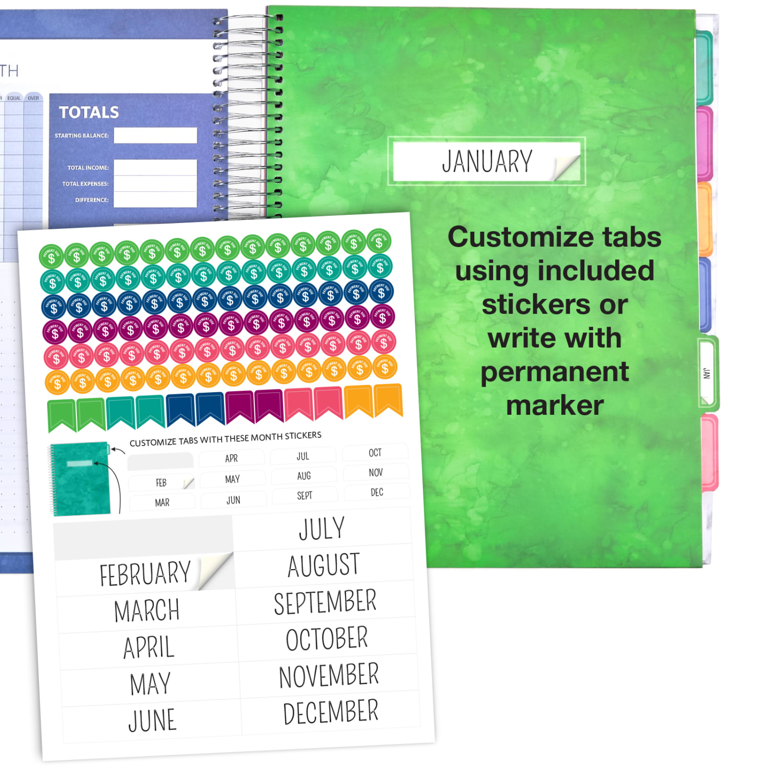 Global Printed Products Budget Planner & Monthly Bill Organizer, 8-1/2in x 11in, Blue Marble - Image 5