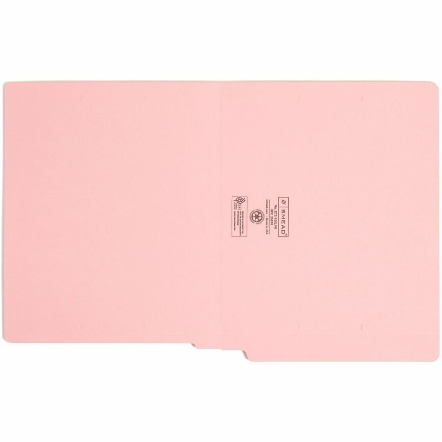 Smead Color 2-Ply End-Tab Folders, Letter Size, Straight Cut, Pink, Box Of 100 - Image 6