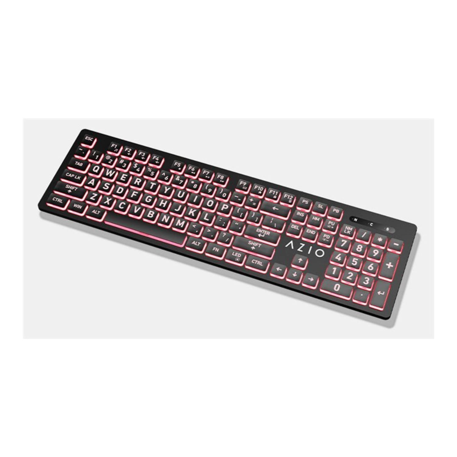 Azio Vision Large Font USB Keyboard, Standard, Red/Blue/Purple, KB512 - Image 3