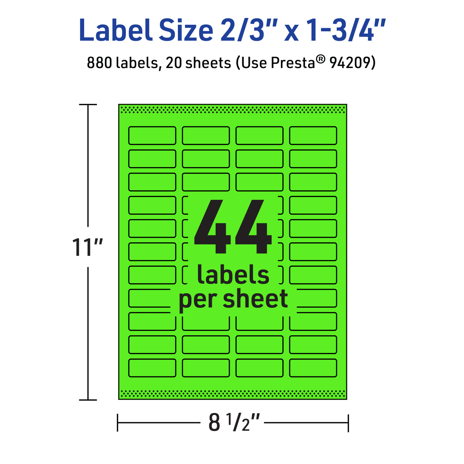 Avery Print-To-The-Edge Labels With Sure Feed Technology And Easy Peel, 94209-NGP20, Rectangle, 2/3in x 1-3/4in, Matte Neon Green, Pack of 880 - Image 6