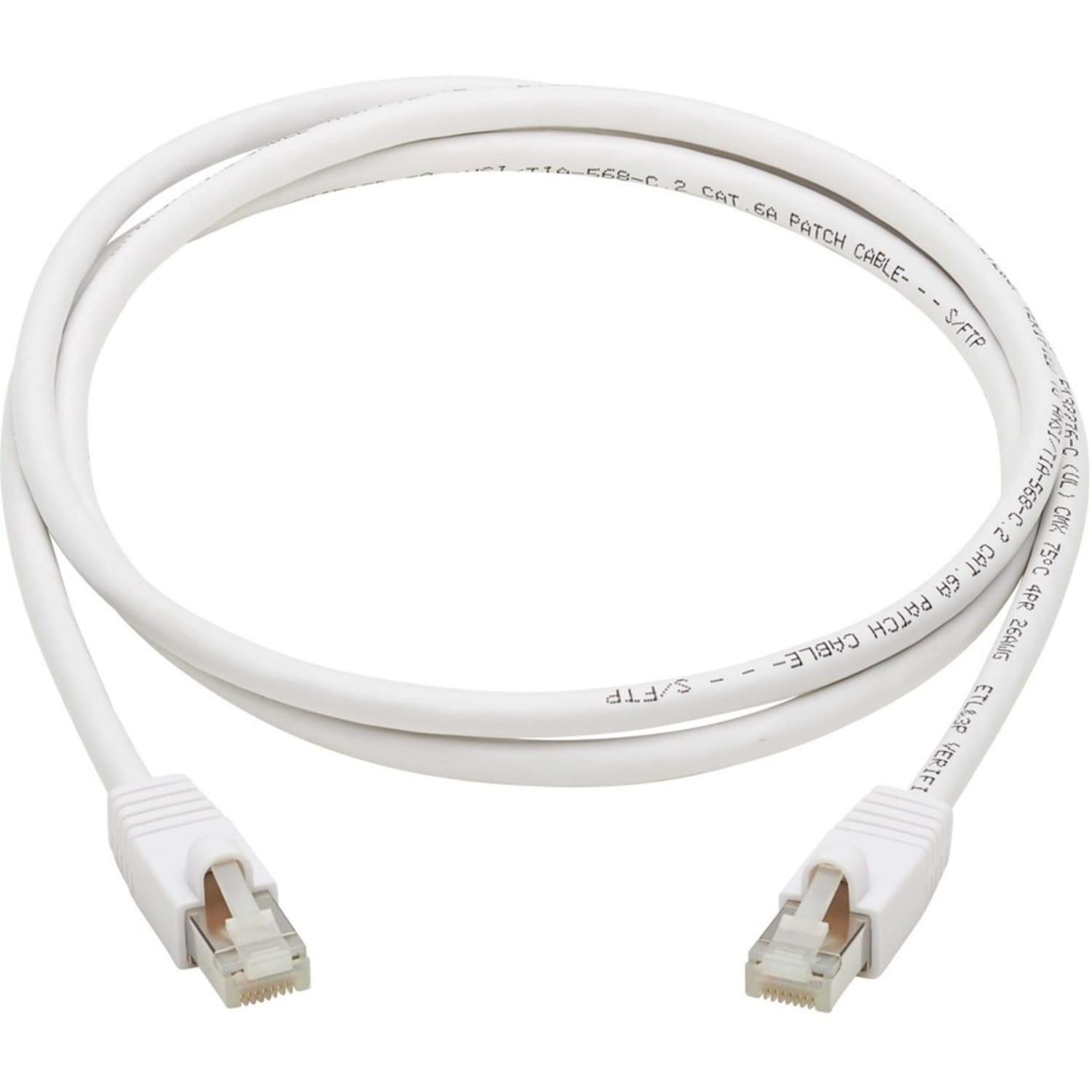 Tripp Lite Safe-IT Cat6a Ethernet Cable Antibacterial Snagless PoE M/M 5ft  - 10 Gbit/s - Shielding - Gold Plated Contact - CMX - 26 AWG - White - Image 6