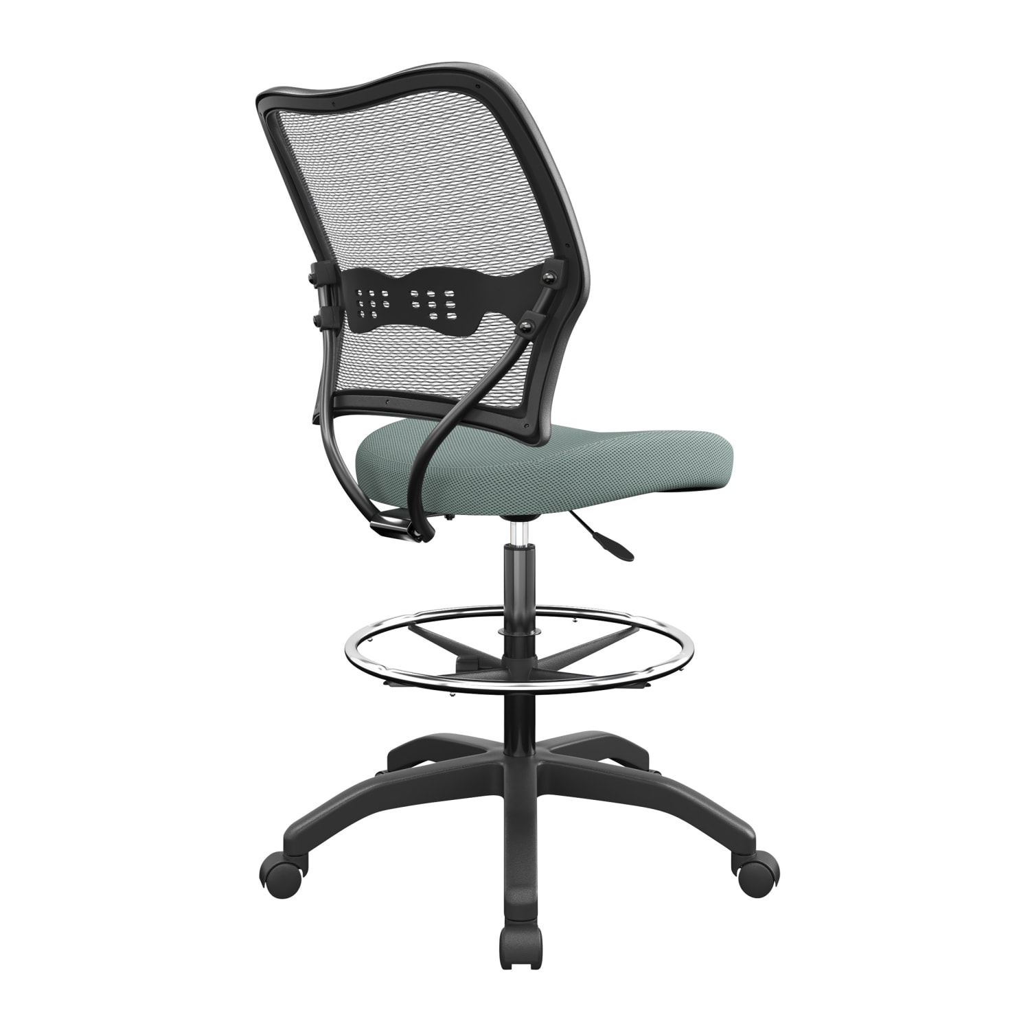 Space Seating Deluxe AirGrid Mid-Back Drafting Chair, Gray - Image 4
