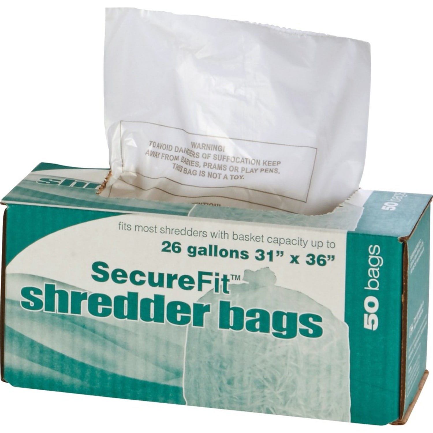 SKILCRAFT Shredder Bags, 31in x 36in, 26 Gallons, Clear, Roll Of 50 Bags, (AbilityOne 8105-01-399-4792) - Image 3