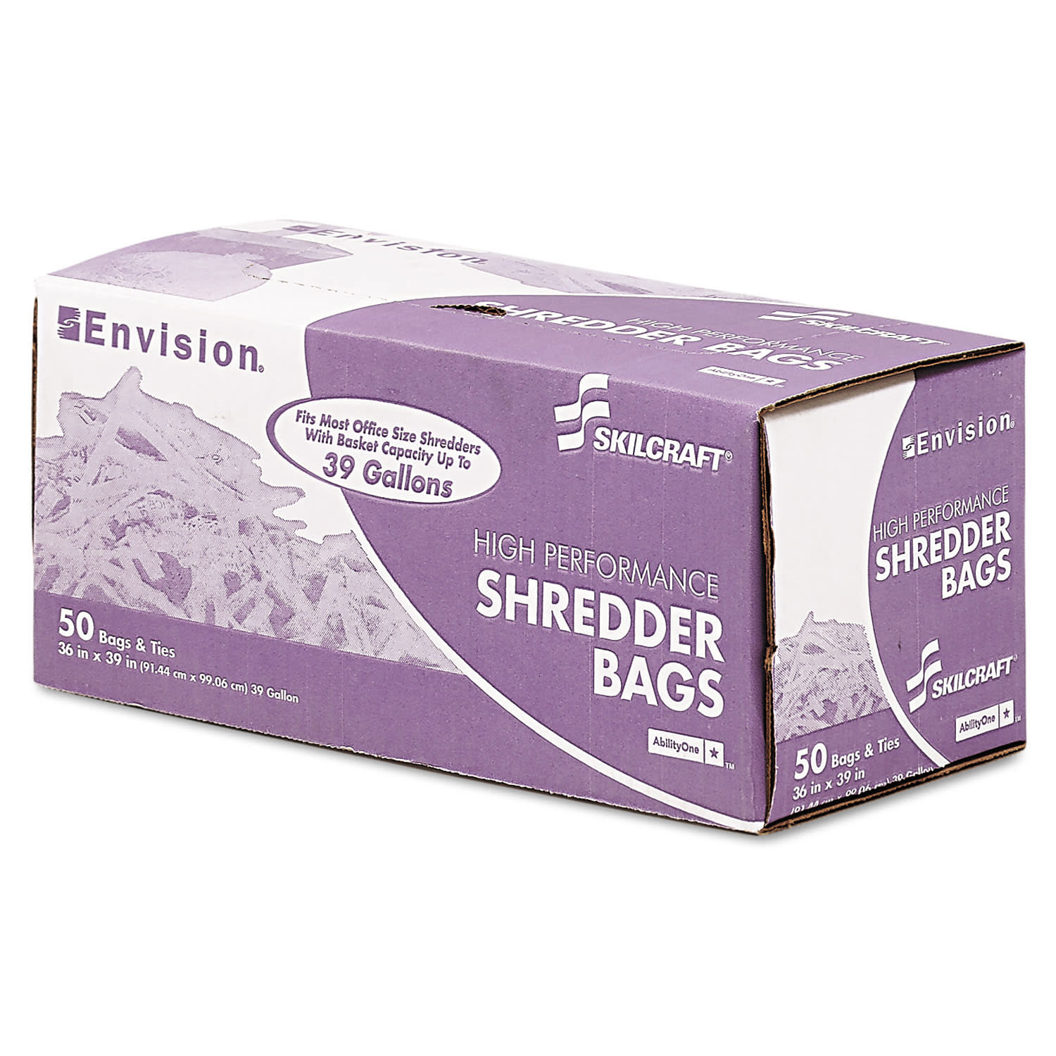 SKILCRAFT Shredder Bags, 36in x 39in, 39 Gallons, Clear, Roll Of 50 Bags, (AbilityOne 8105-01-399-4793) - Image 3