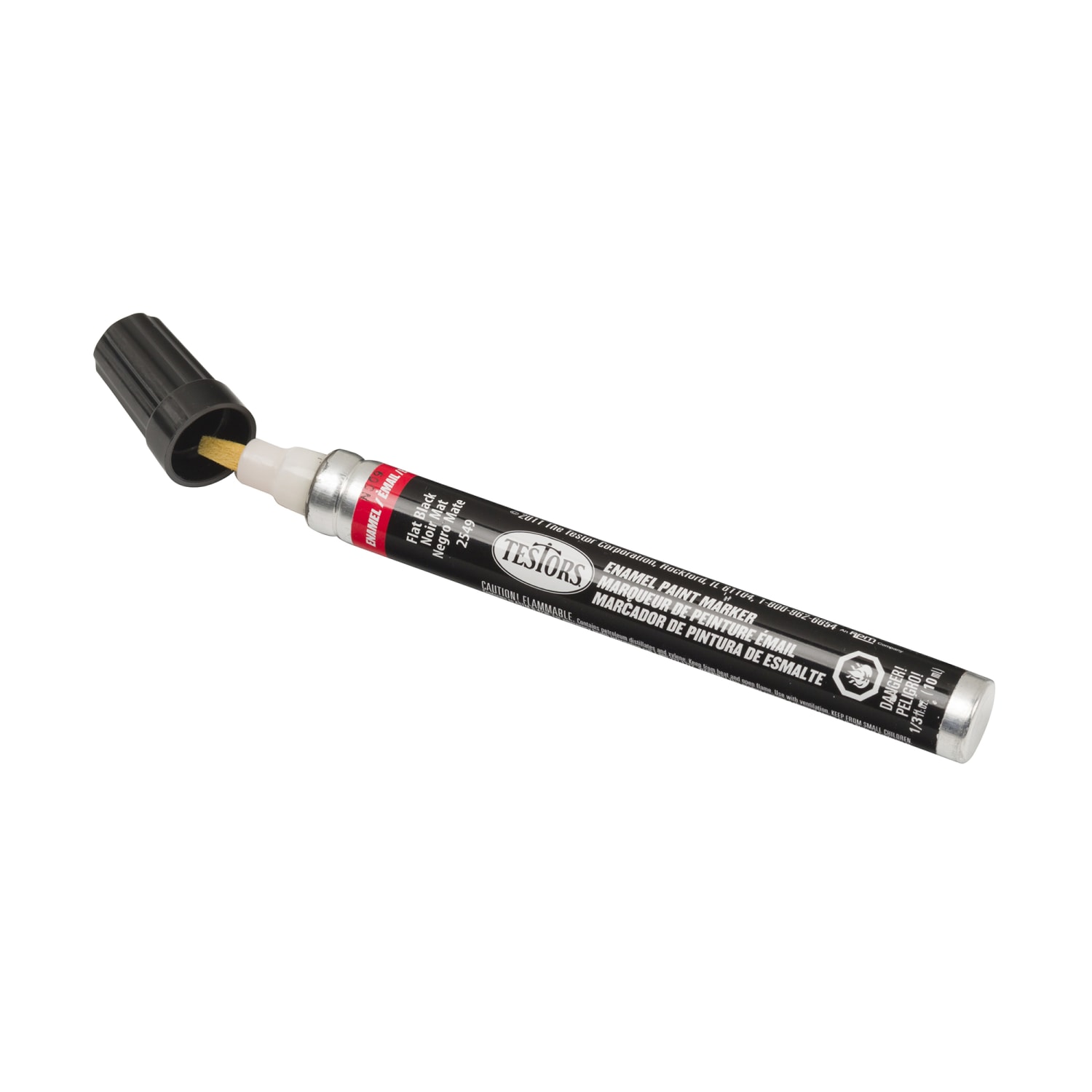 Testors Enamel Markers, 5-5/8in, Flat Black, Pack Of 12 Markers - Image 3