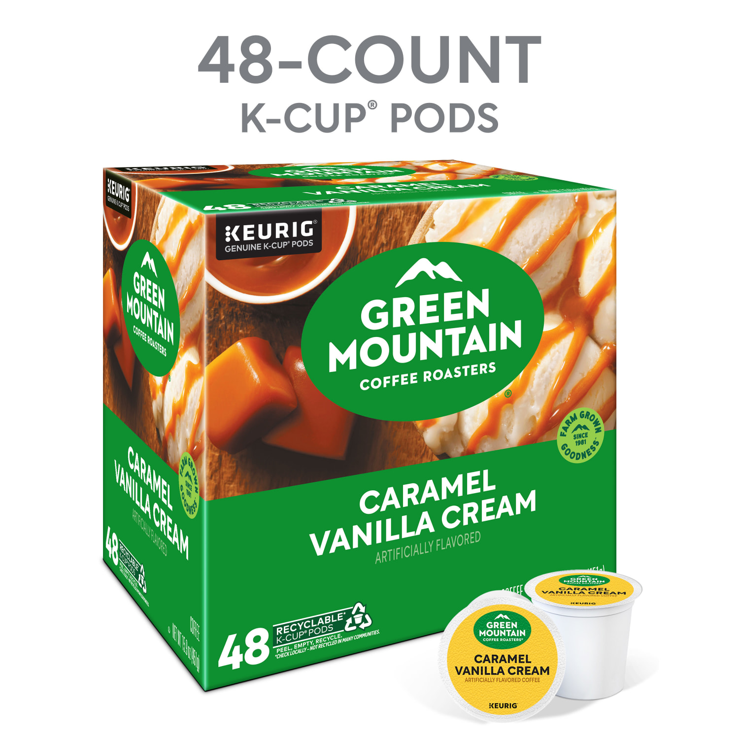 Green Mountain Coffee Caramel Vanilla Cream Coffee K-Cup Pods, Light Roast, Box Of 48 Pods - Image 4