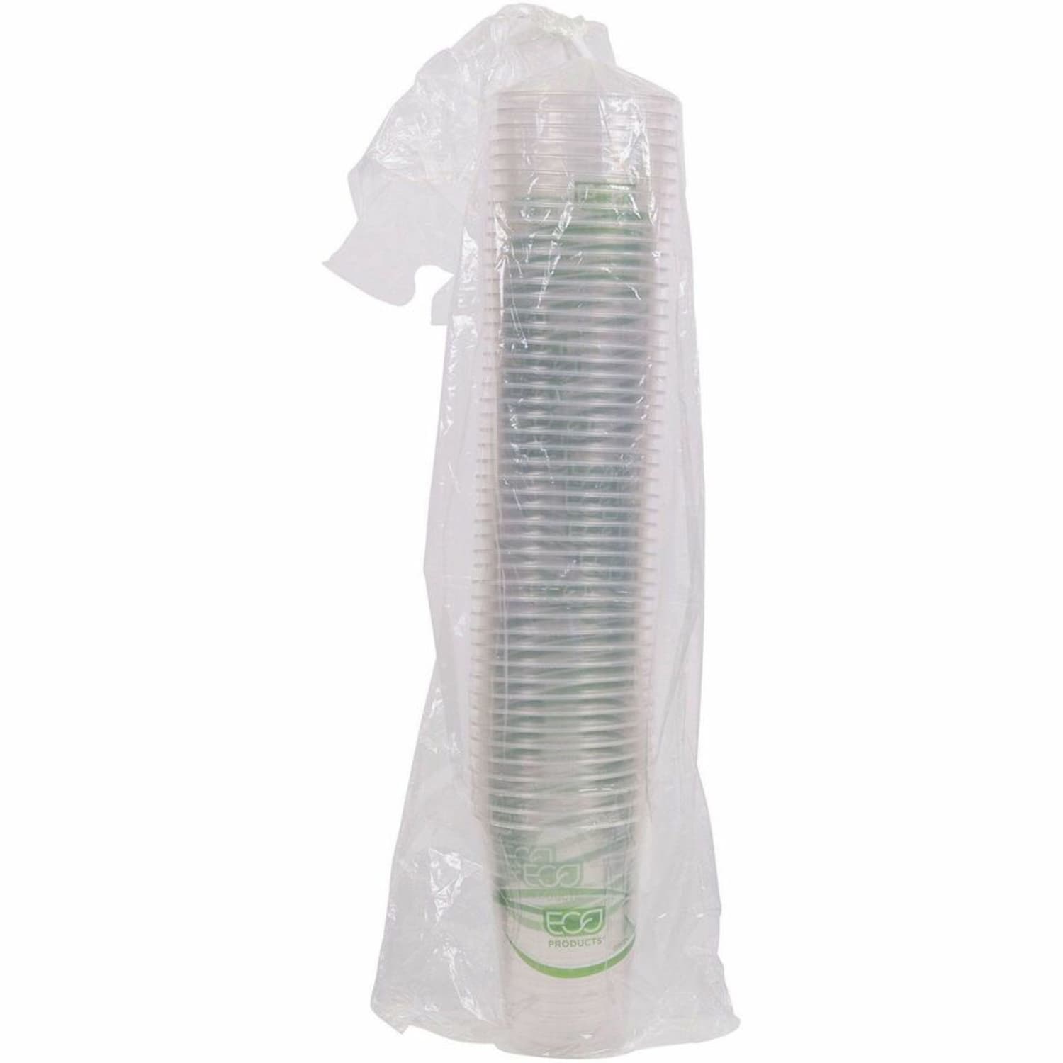 Eco-Products 16 oz GreenStripe Cold Cups - 16 fl oz - Clear, Green - Polylactic Acid (PLA) - Cold Drink - 50 / Pack - Image 5