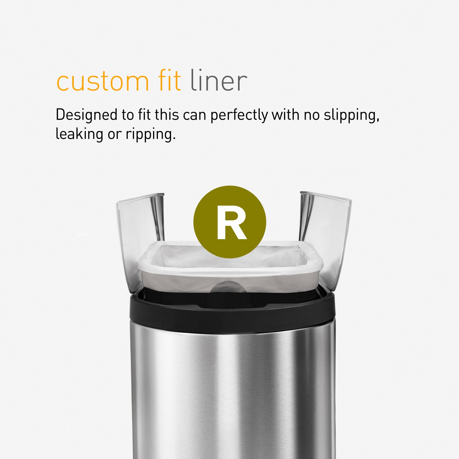 simplehuman Custom Fit Can Liners, R, 10L/2.6G, White, Pack Of 240 - Image 5