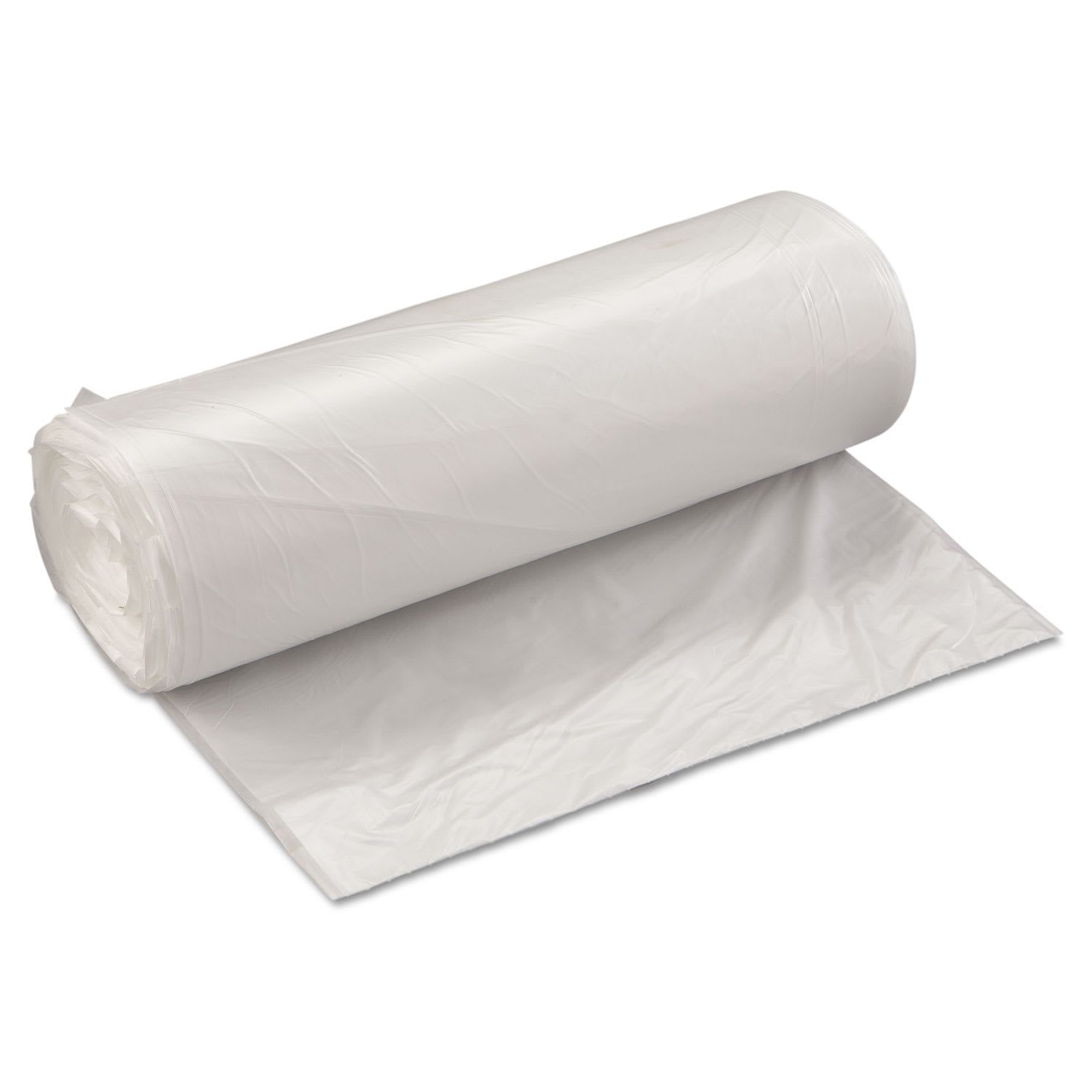 Interplast Group High Density Commercial Can Liner Value Pack, 60 gal, 19 mic, 38in x 58in, Clear, Interleaved Roll, 25 Bags/Roll, 6 Rolls/CT