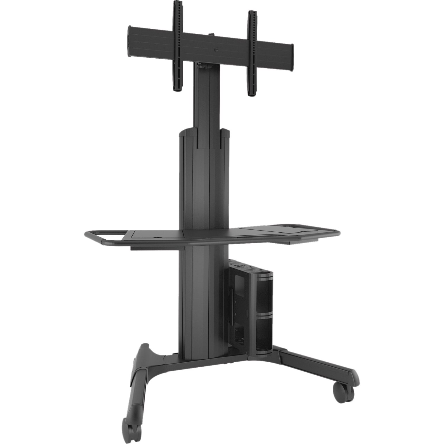 Chief Fusion Adjustable Mobile Display Cart, For Displays 42-86in, Black, 47.8inW x 32inD x 77.9inH, Black, For 1 Devices - Image 4