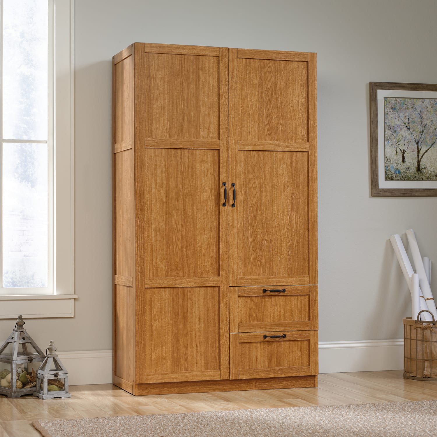 Sauder Select Storage Wardrobe Cabinet, 71-1/8inH x 40inW x 19-1/2inD, Highland Oak - Image 3