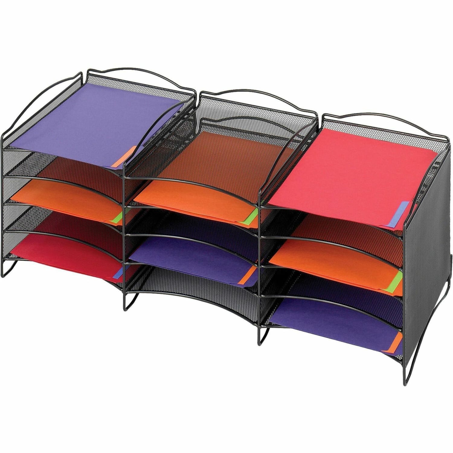 Safco Onyx Mesh 12-Compartment Literature Organizer, Black - Image 3